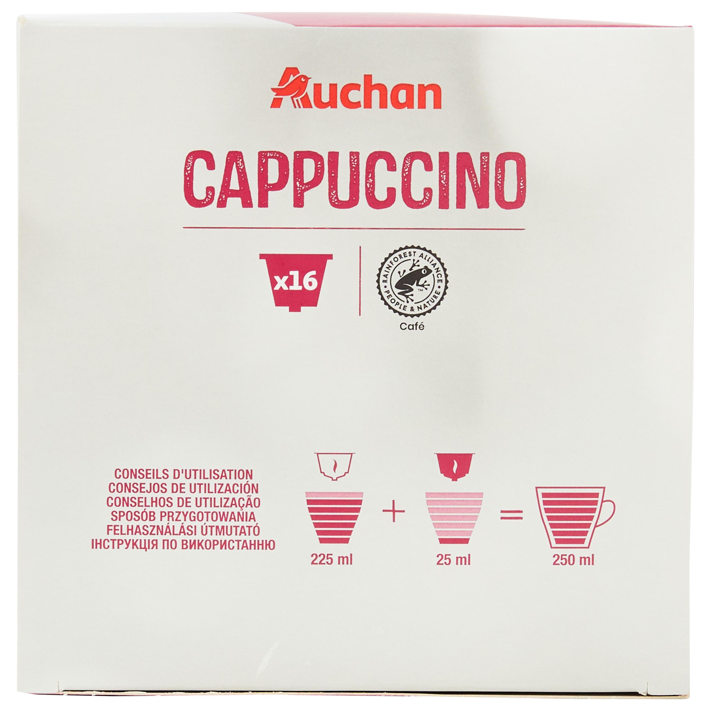 Voir la diapositive 3 : AUCHAN Capsules de café Cappuccino compatibles Dolce Gusto 16 capsules 176g