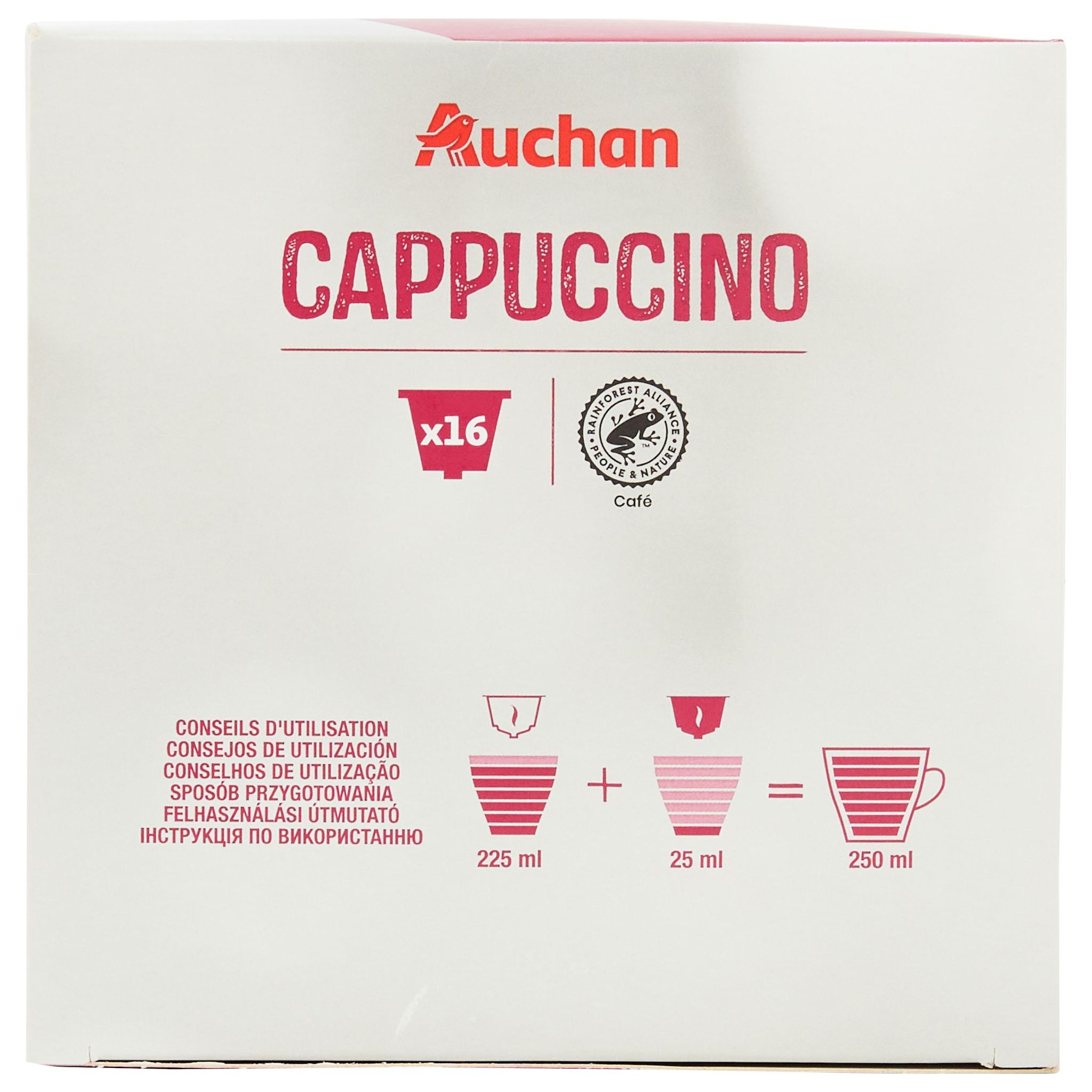 Voir la diapositive 6 : AUCHAN Capsules de café Cappuccino compatibles Dolce Gusto 16 capsules 176g