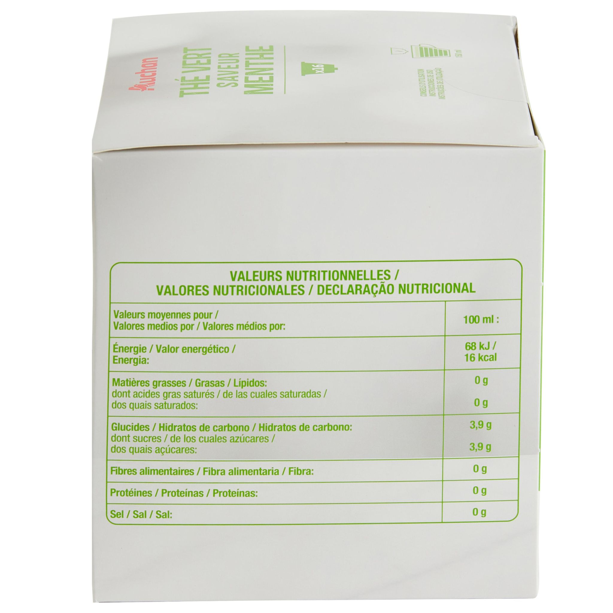 Voir la diapositive 3 : AUCHAN Capsules de thé vert saveur menthe compatibles Dolce Gusto 16 capsules 116,8g