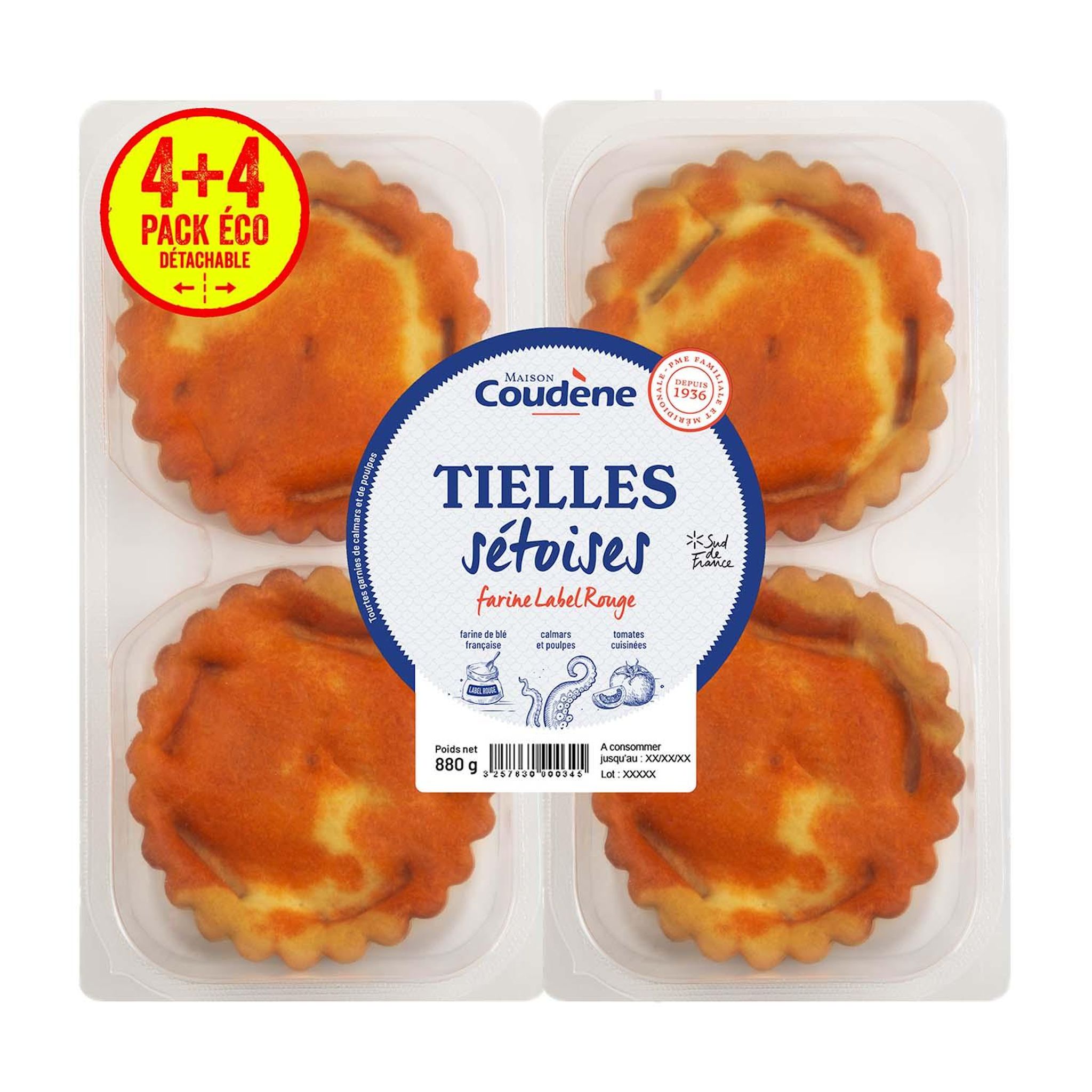 COUDENE Tielles Setoises 8 pièces 880g