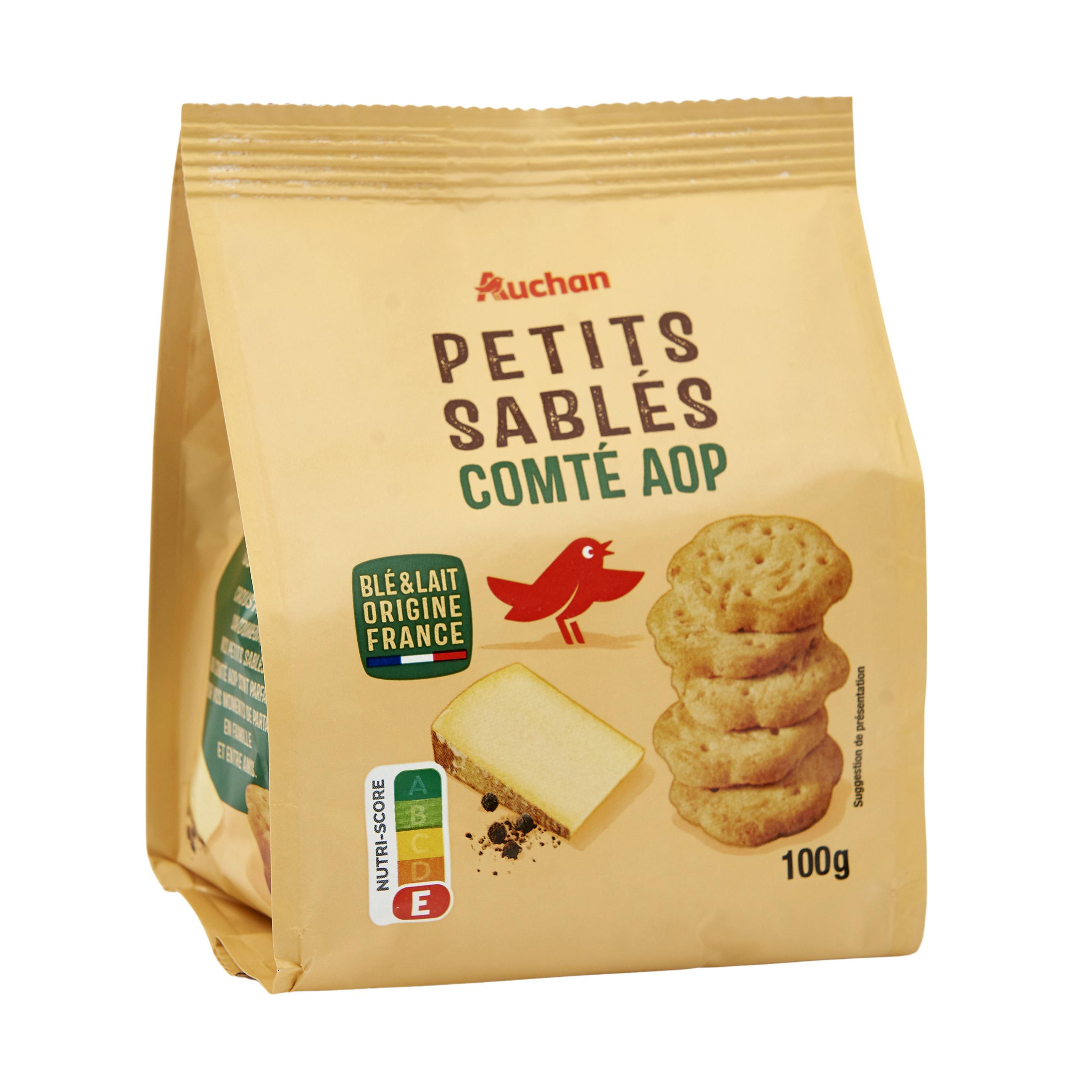 Voir la diapositive 3 : AUCHAN Petits sablés saveur comté AOP 100g