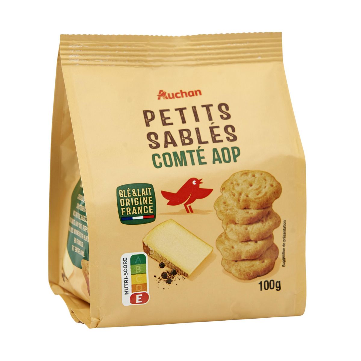 AUCHAN Petits sablés saveur comté AOP 100g