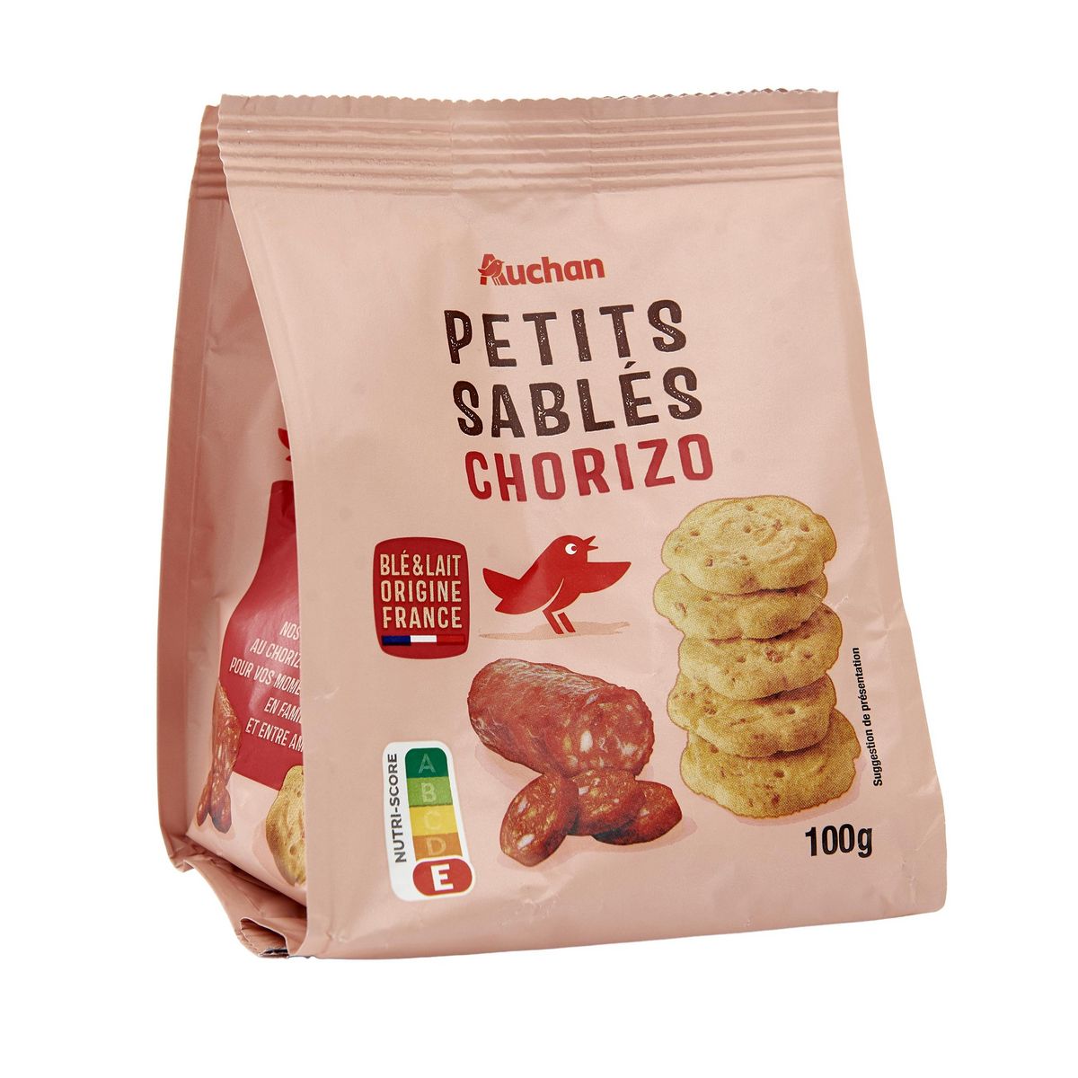 AUCHAN Petits sablés saveur chorizo 100g