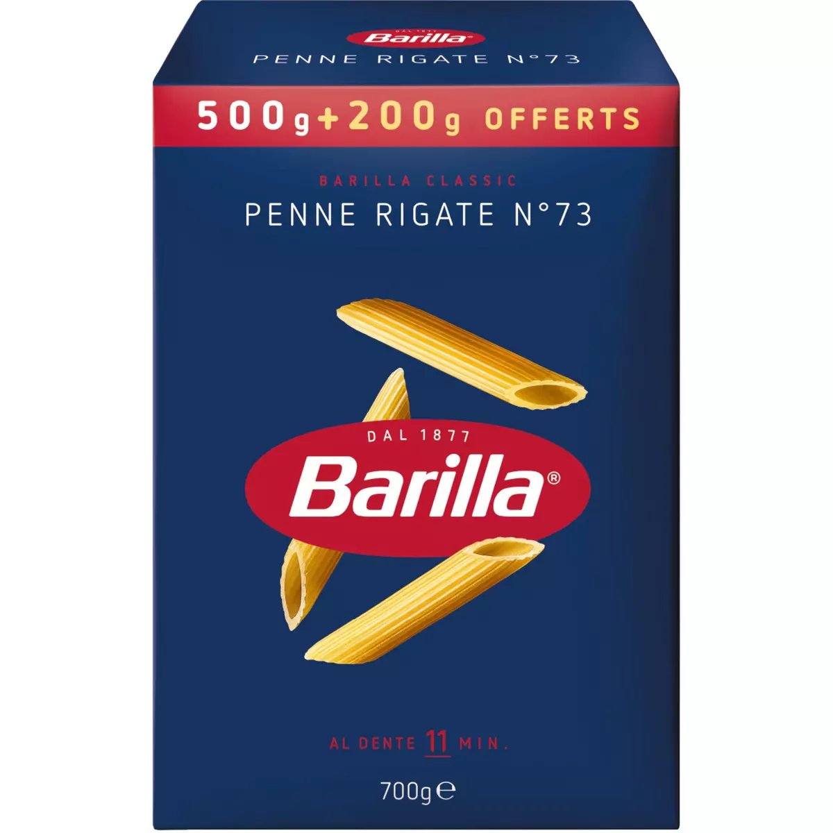 BARILLA Penne Rigate n°73 500g+200g offert