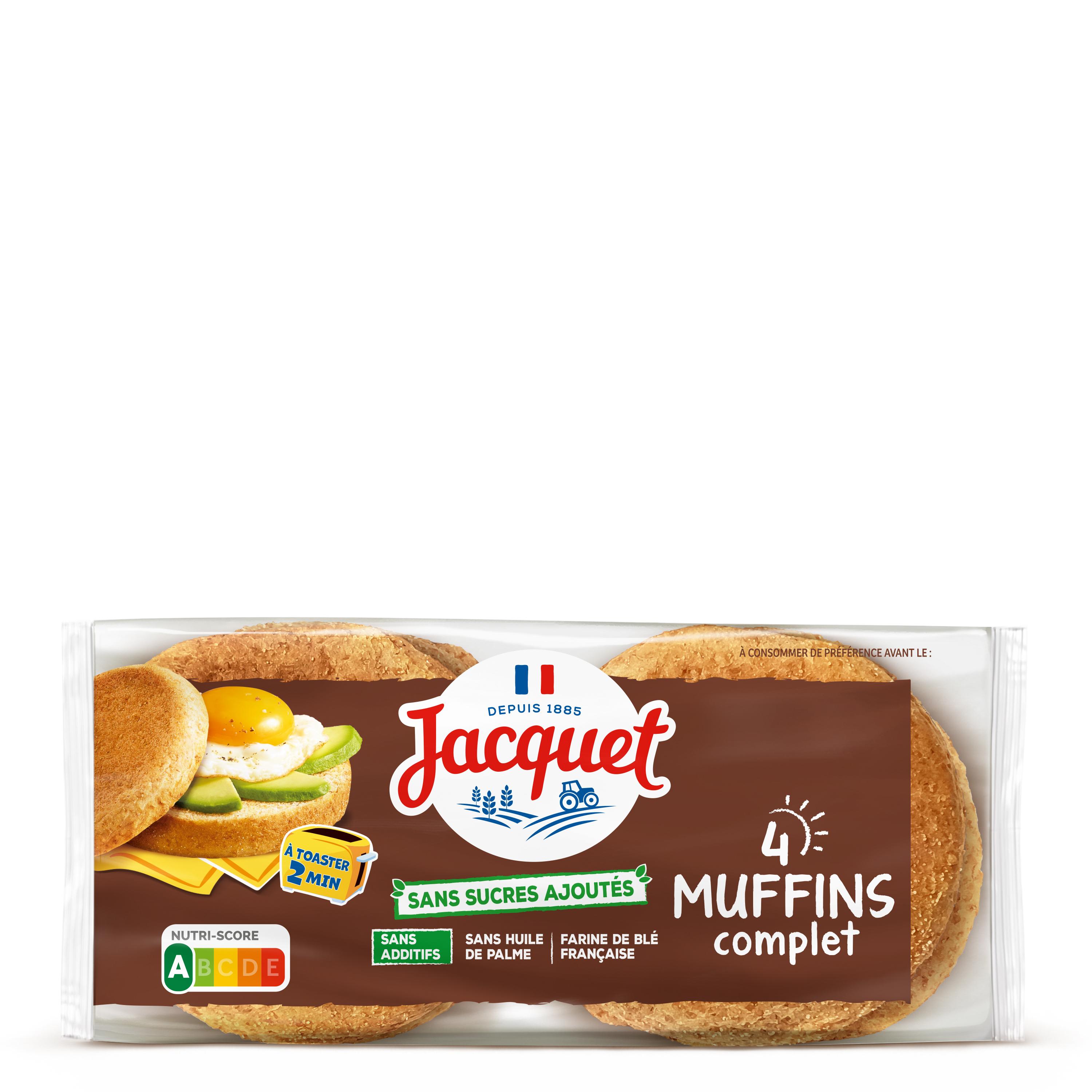 JACQUET Muffins complet sans sucres ajoutés 4 pièces 245g