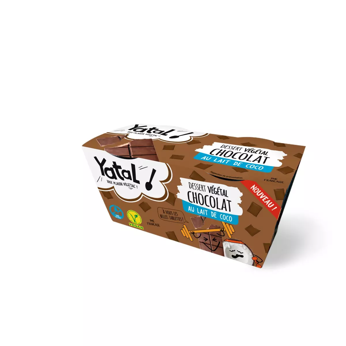 YATAL Yaourt dessert végétal chocolat au lait de coco 2x90g