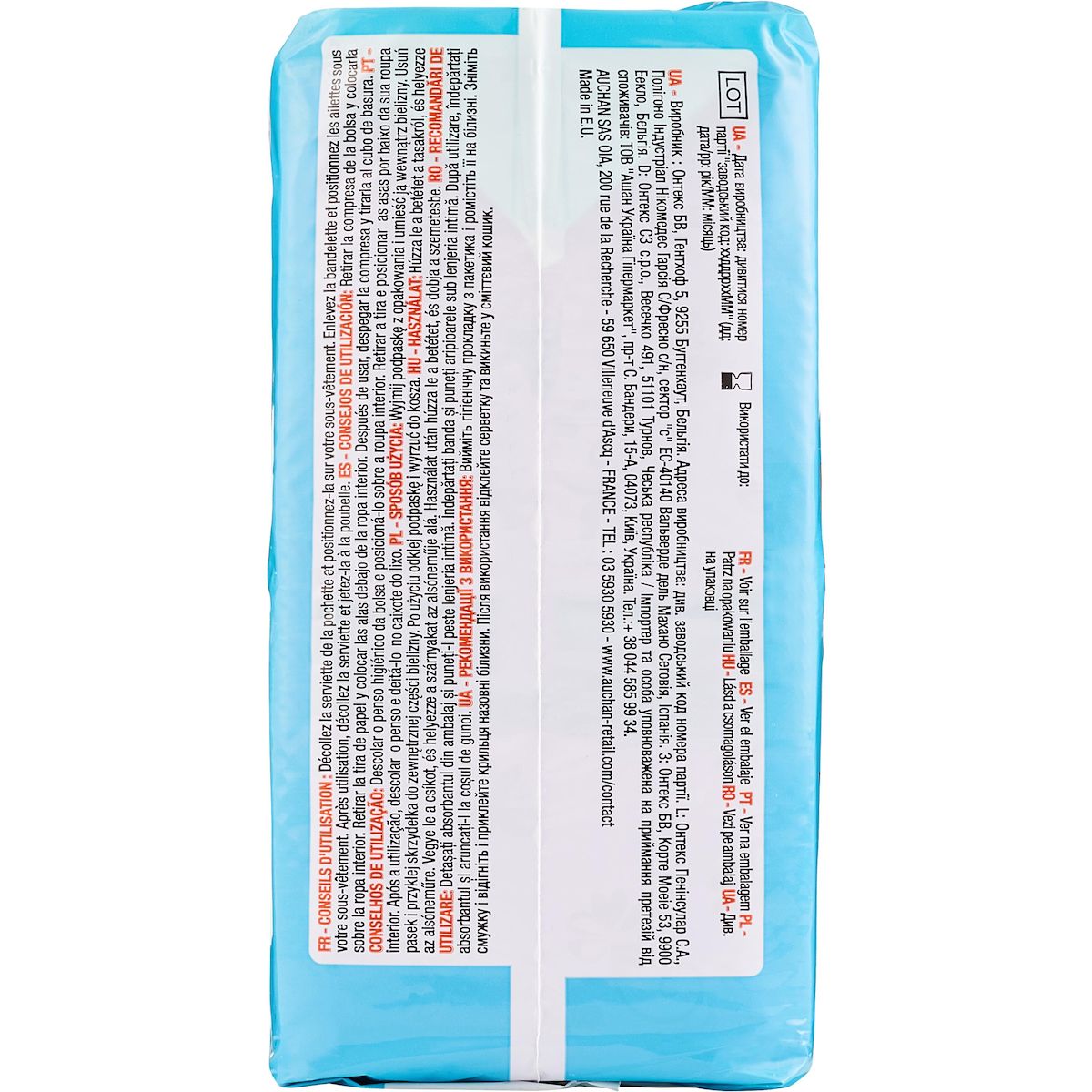 AUCHAN Serviettes hygiénique ultra thin 24 serviettes