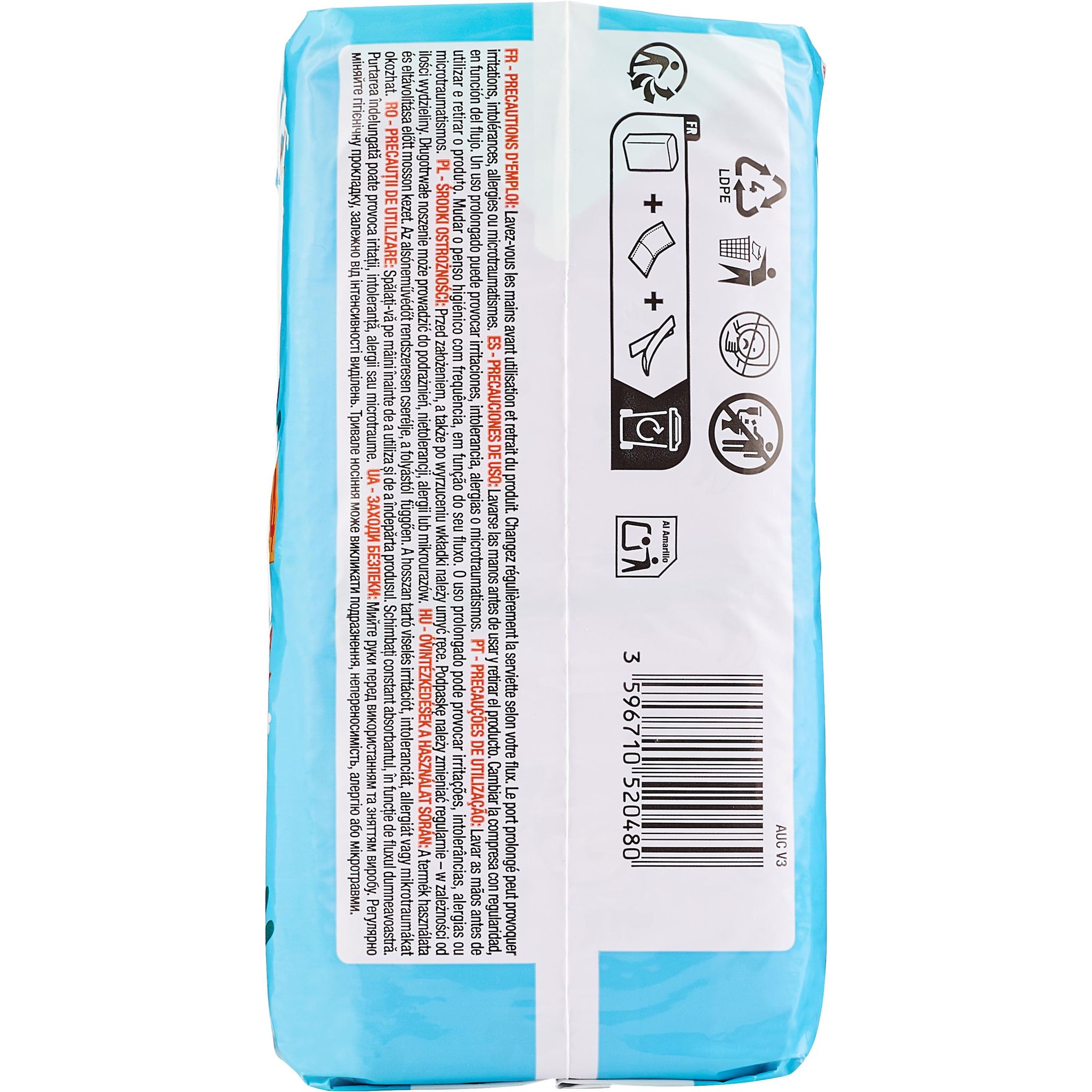 Voir la diapositive 3 : AUCHAN Serviettes hygiénique ultra thin 24 serviettes
