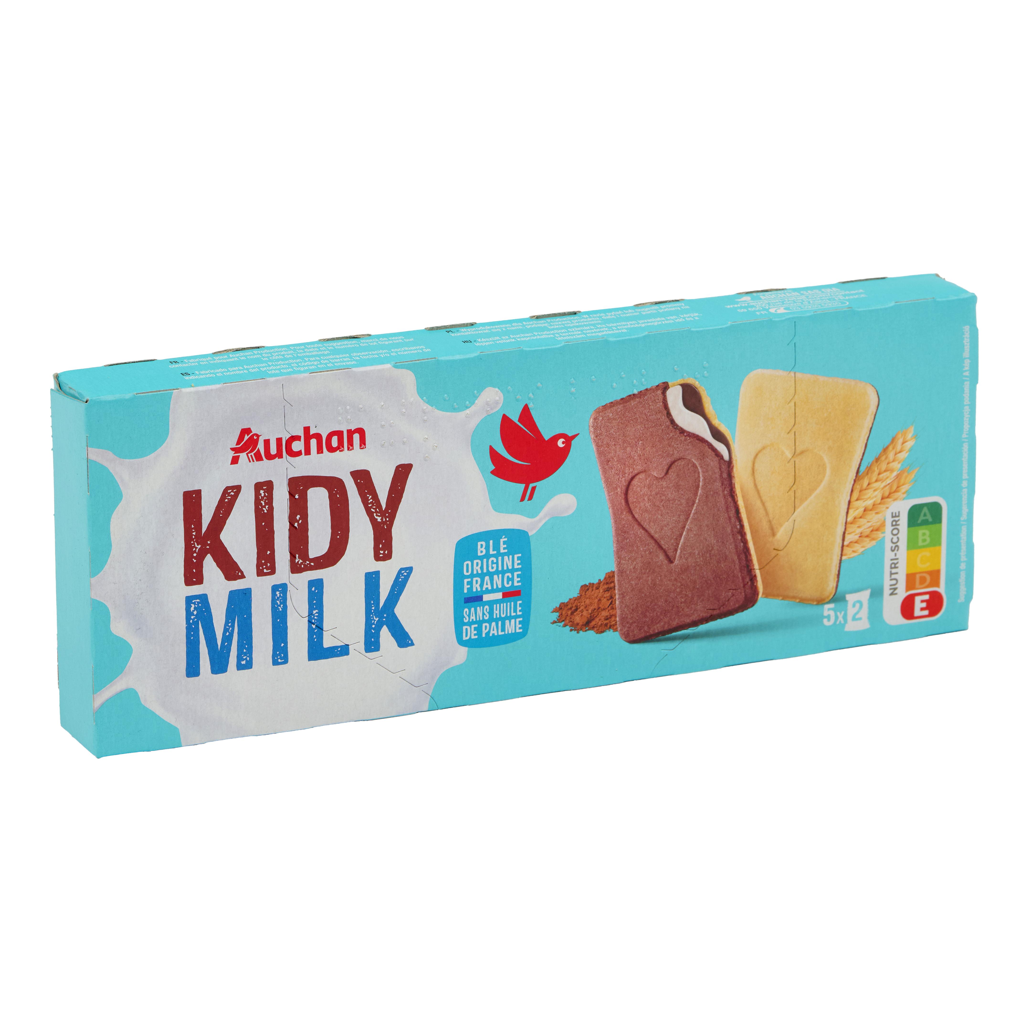 Voir la diapositive 4 : AUCHAN Kidy Milk en sachet fraicheur 5x2 biscuits 128g