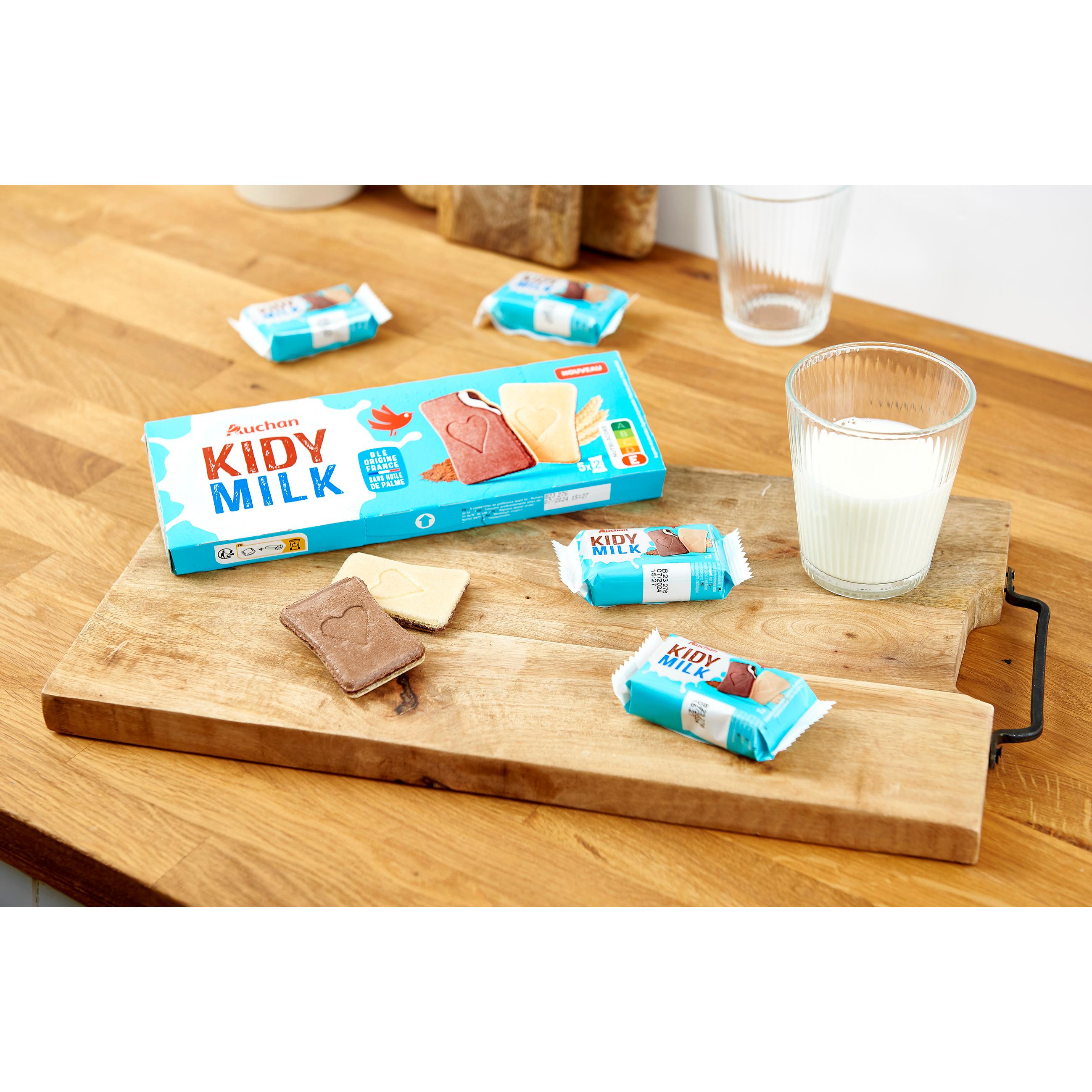 Voir la diapositive 5 : AUCHAN Kidy Milk en sachet fraicheur 5x2 biscuits 128g