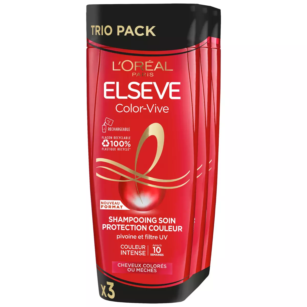 ELSEVE Shampooing soin protection couleur 3x350ml