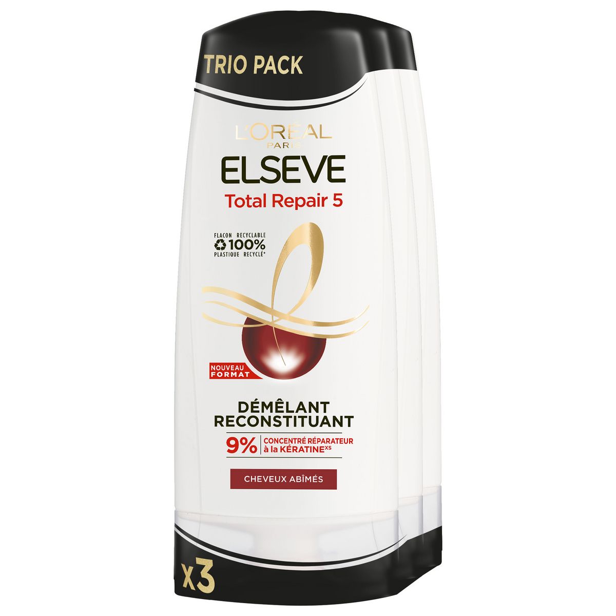 ELSEVE Démêlant reconstituant pour cheveux abîmés 3x300ml