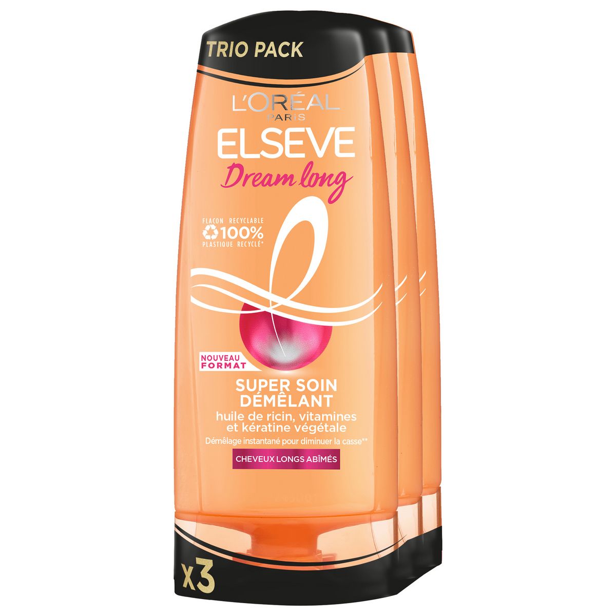 ELSEVE Soin démêlant cheveux long abîmés 3x250ml