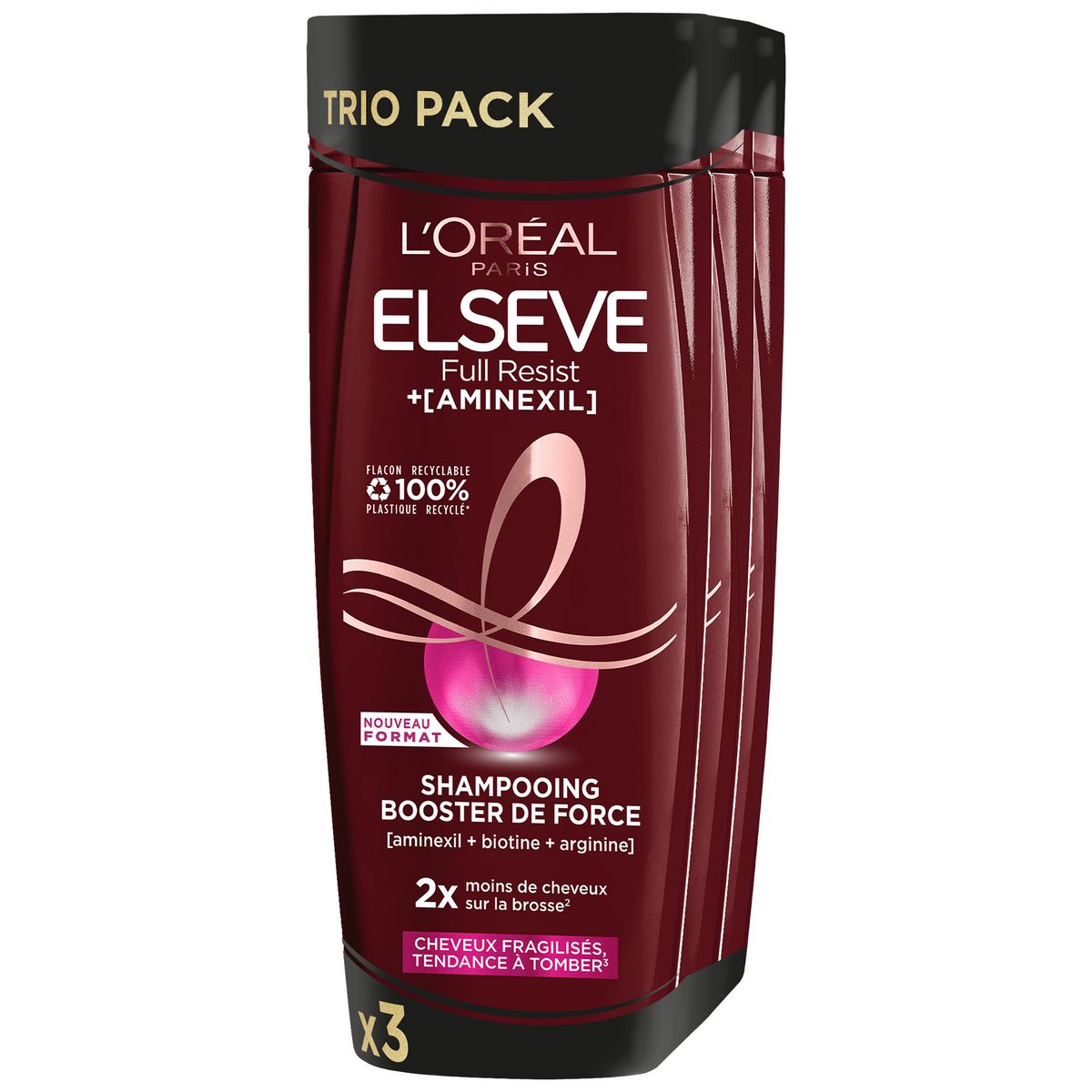 ELSEVE Shampooing booster de force cheveux fragilisés 3x300ml