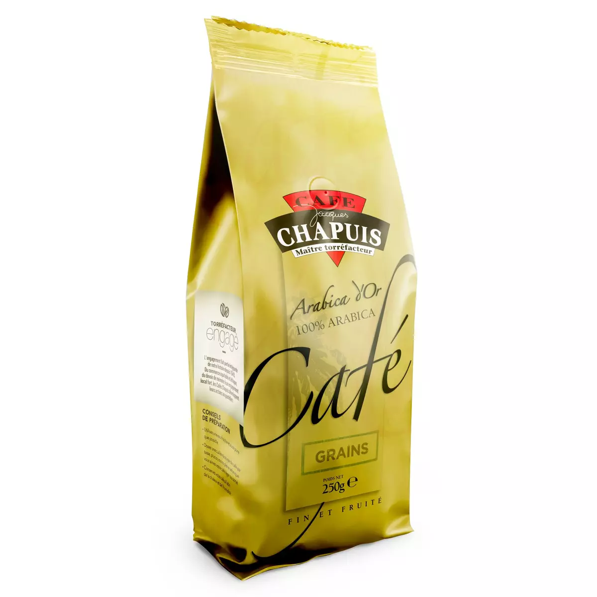 CAFE CHAPUIS Café en grains Arabica d'or 250g