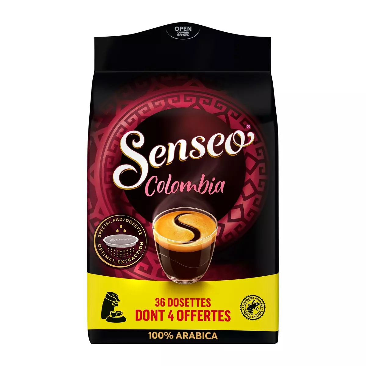 SENSEO Café en dosettes Colombia pur arabica 36 dosettes + 4 offertes 250g