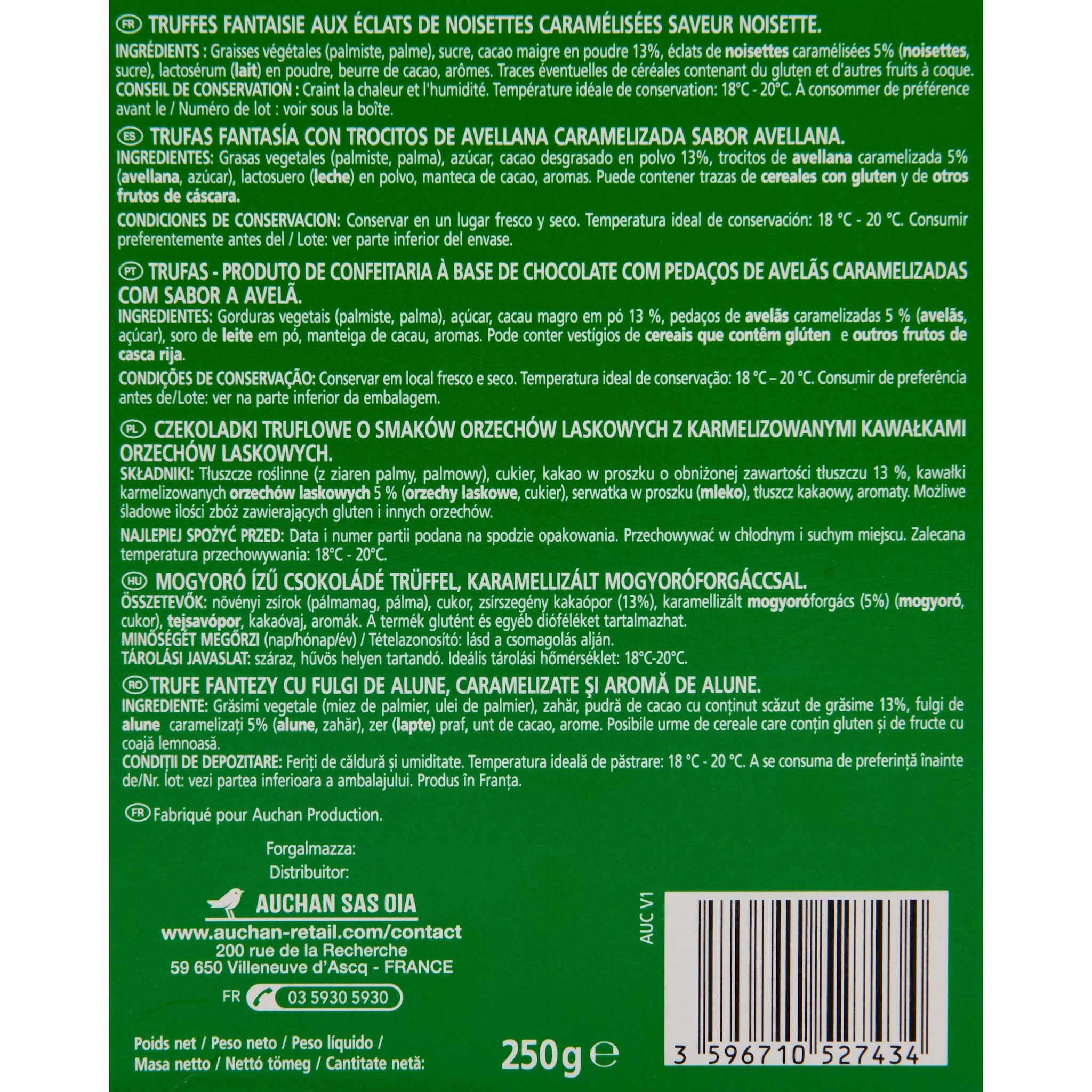 Voir la diapositive 4 : VENDOME Truffes fantaisie au chocolat et aux éclats de noisettes 250g