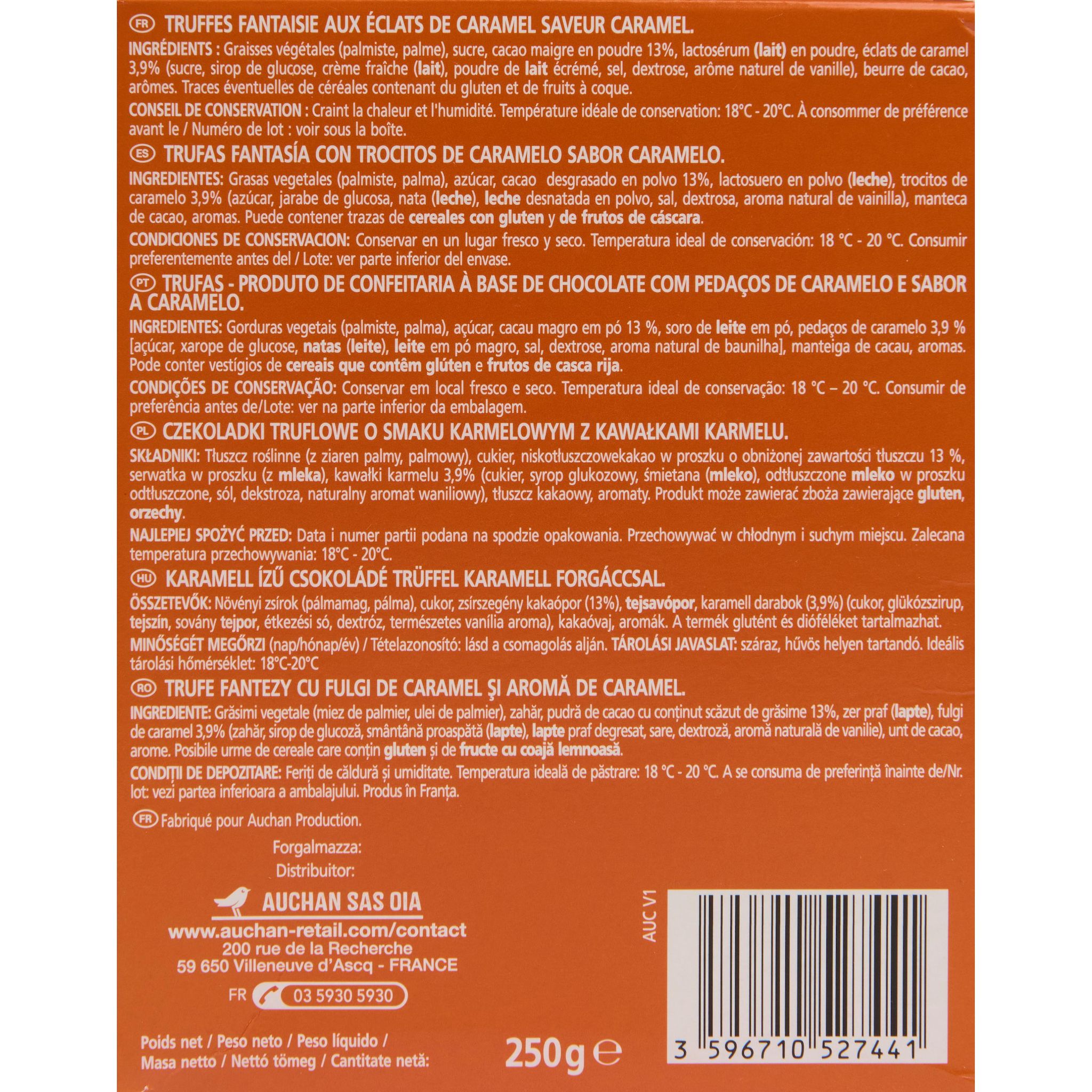 Voir la diapositive 2 : VENDOME Truffes fantaisie chocolat aux éclats de caramel 250g