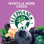 ELEPHANT Infusion myrtille mûre cassis saveur vanille 20 sachets 40g