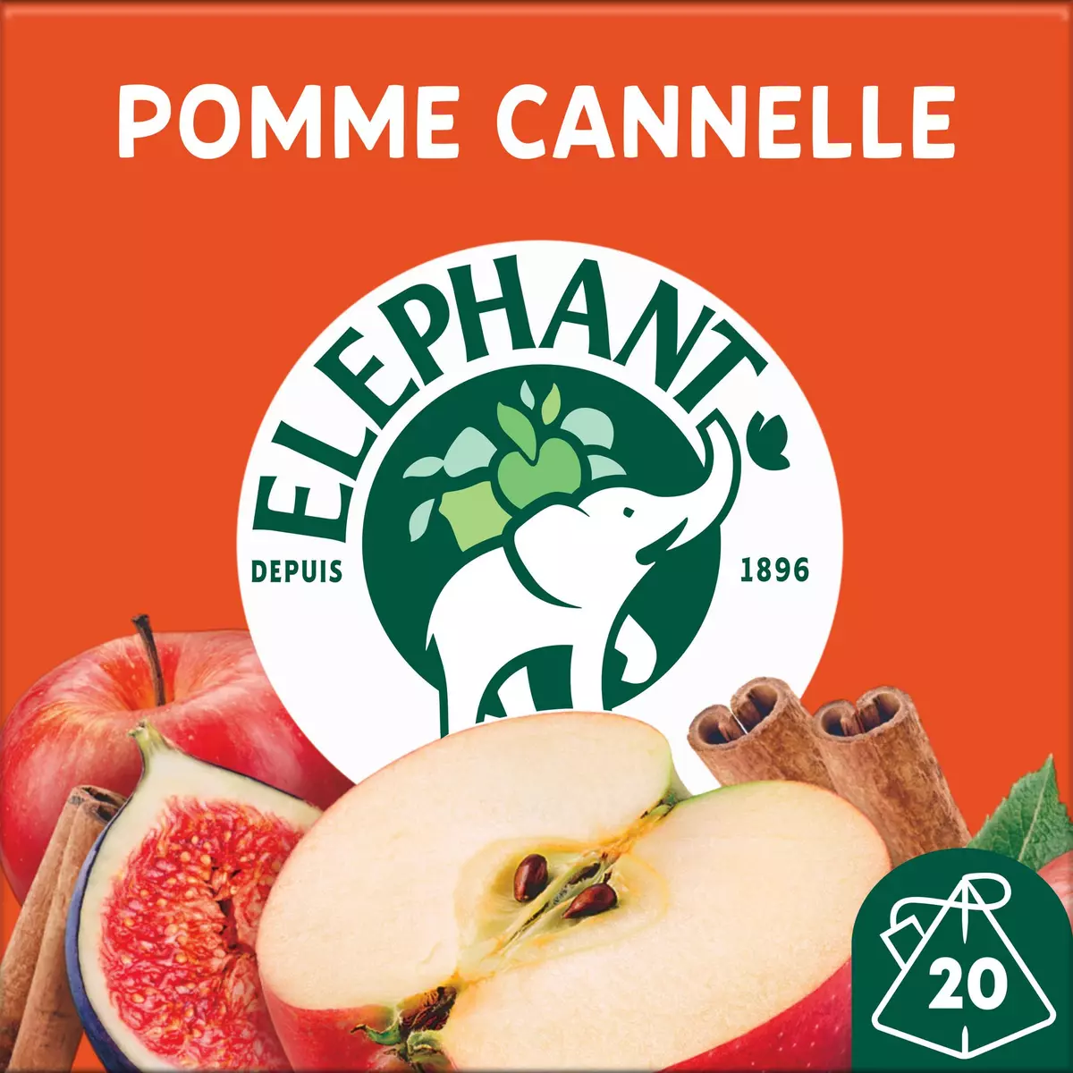 ELEPHANT Infusion pomme cannelle touche de figue 20 sachets 36g