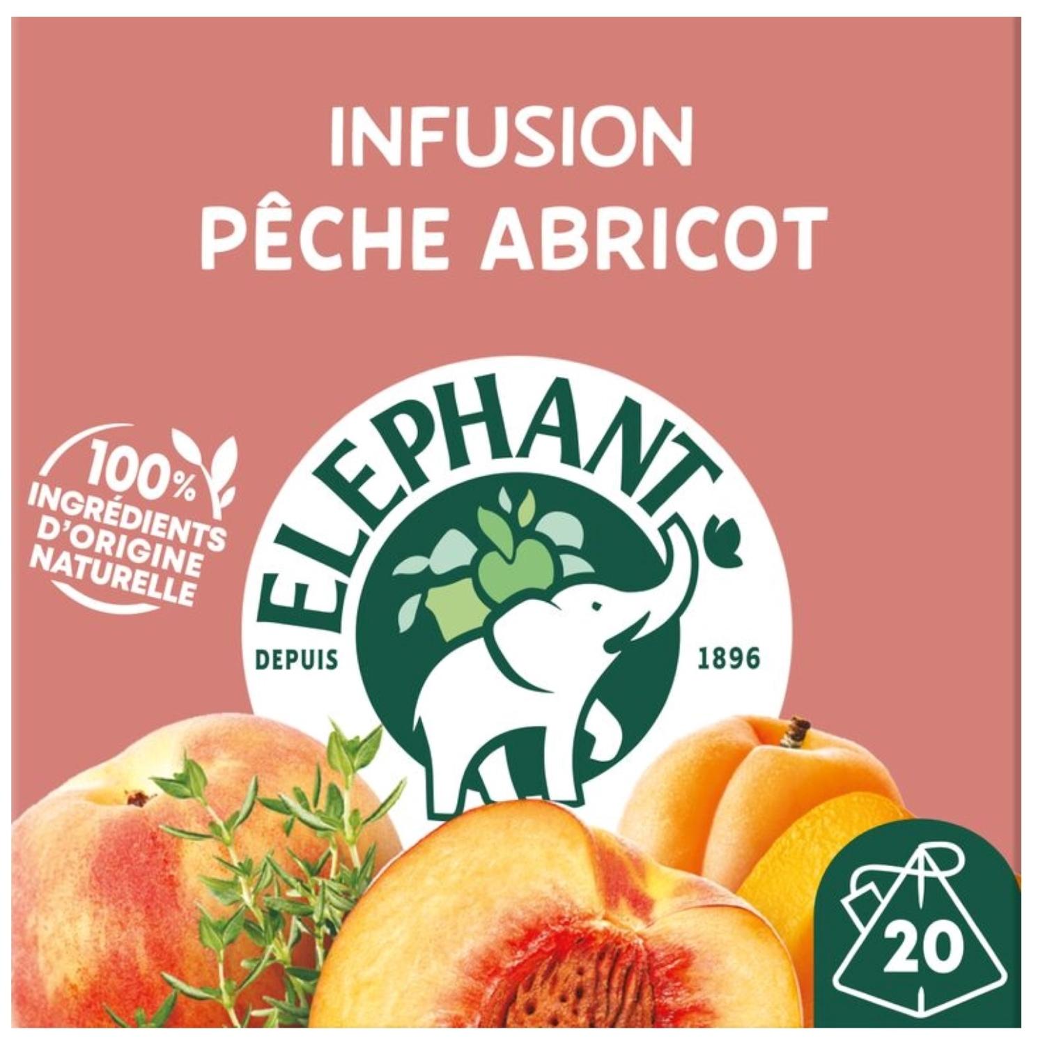 Voir la diapositive 2 : ELEPHANT Infusion pêche abricot 20 sachets 38g