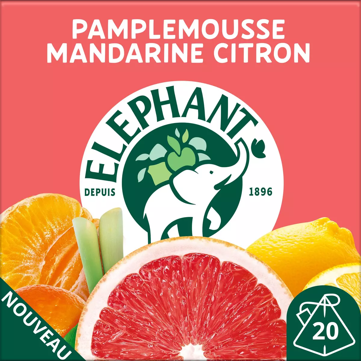 ELEPHANT Infusion pamplemousse mandarine citron 20 sachets 38g