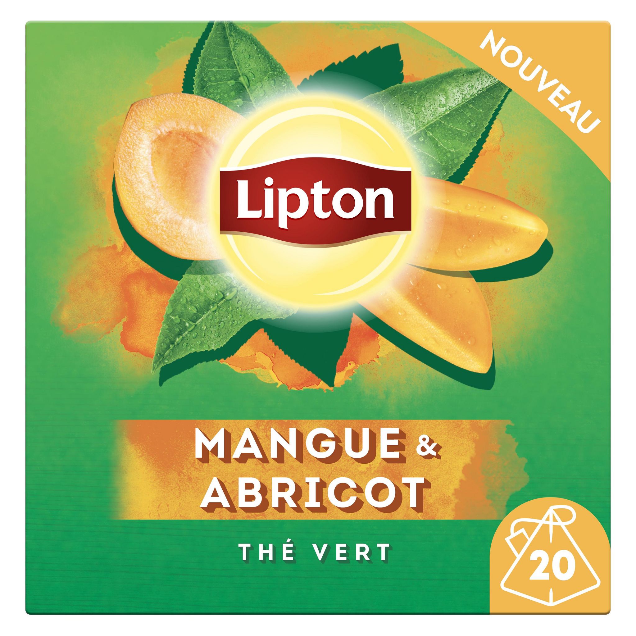 Voir la diapositive 2 : LIPTON Thé vert à la mangue et abricot 20 sachets 32g