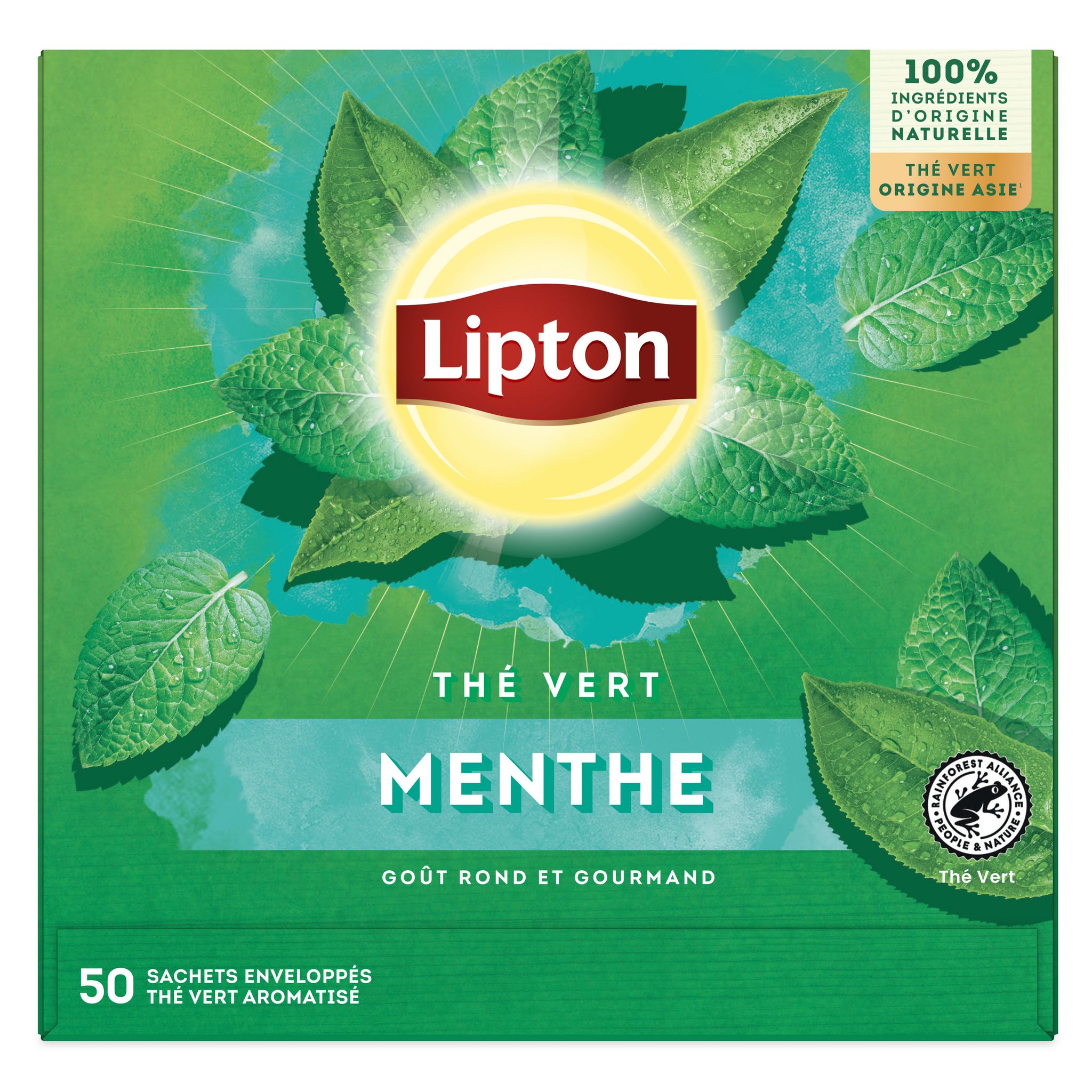 Voir la diapositive 2 : LIPTON Thé vert menthe d'Asie 50 sachets 80g