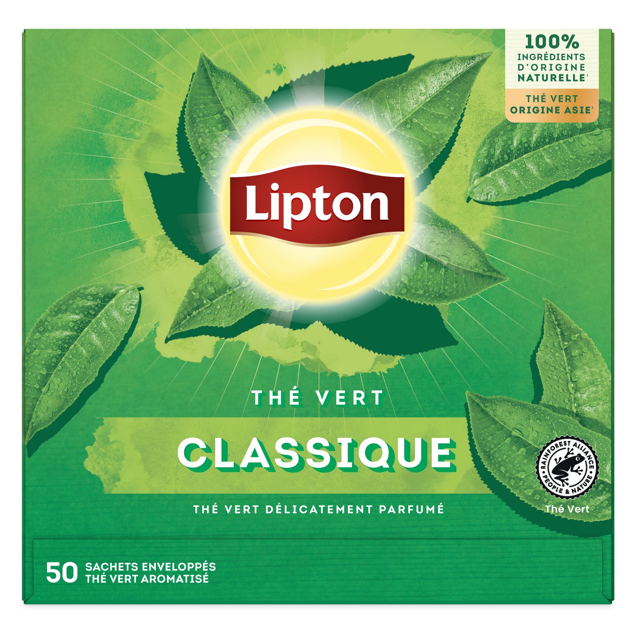 Voir la diapositive 2 : LIPTON Thé vert classique 50 sachets 65g