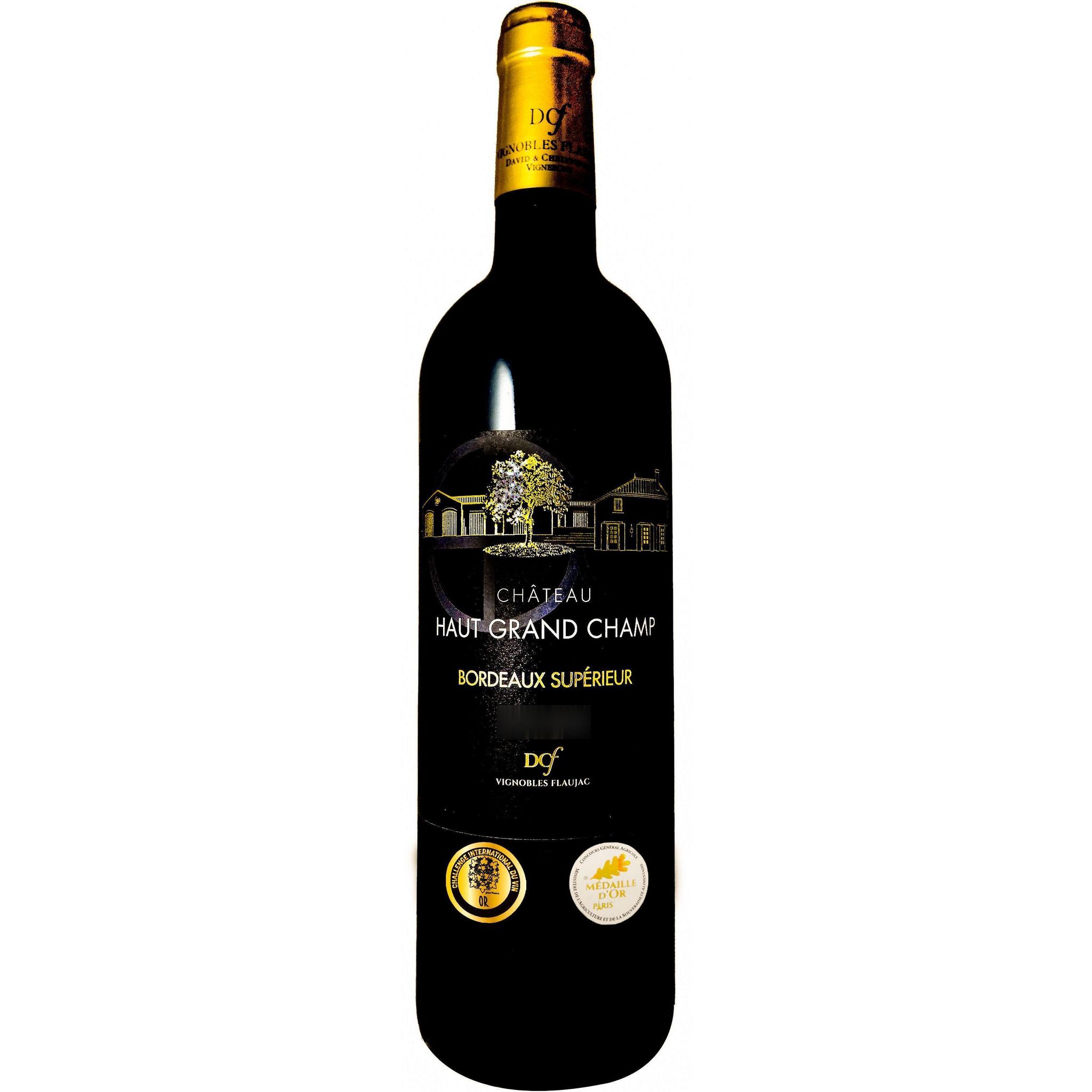 Voir la diapositive 2 : Vin rouge AOP Bordeaux supérieur Château Haut Grand Champ 75cl