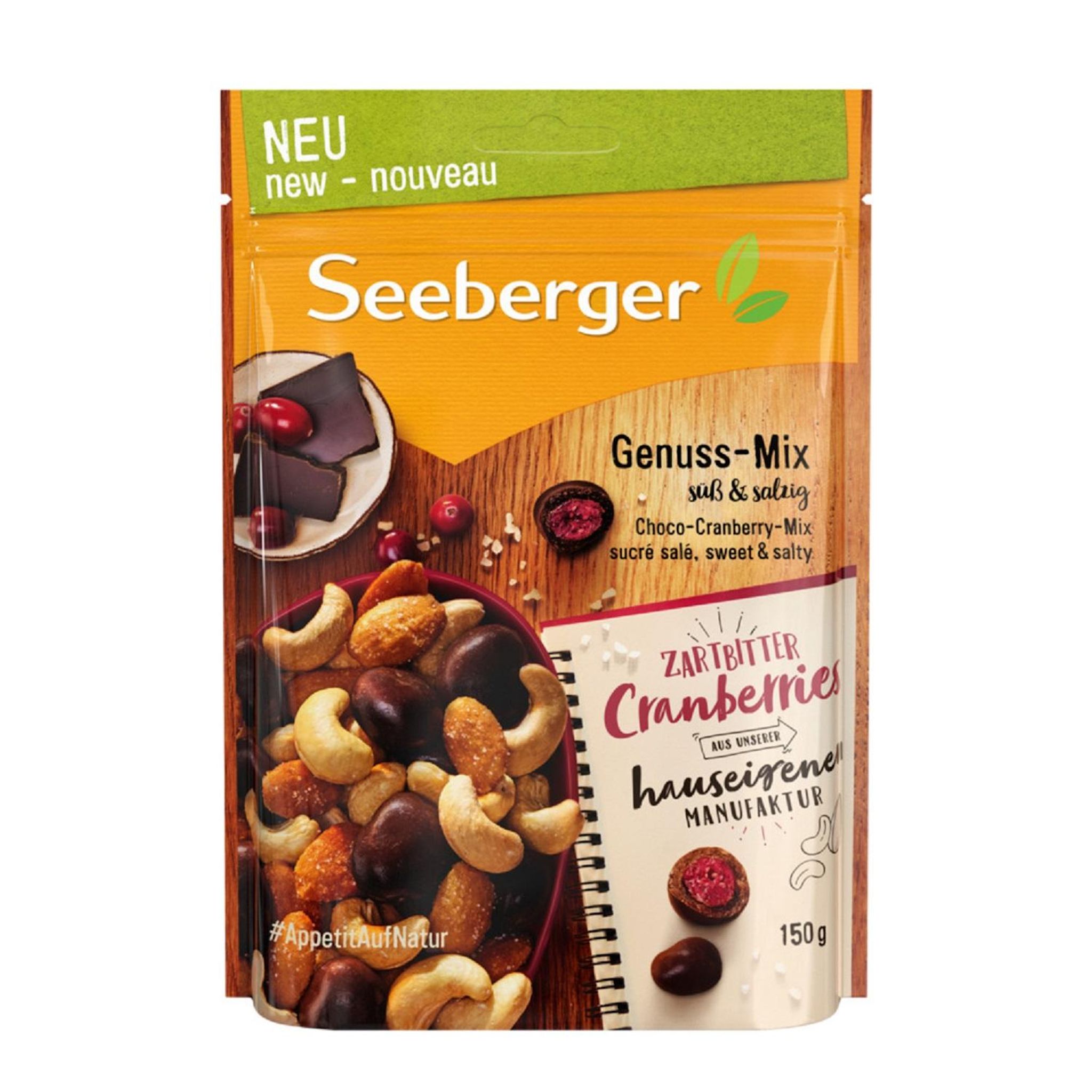 SEEBERGER Choco-cranberry-mix sucré salé 150g