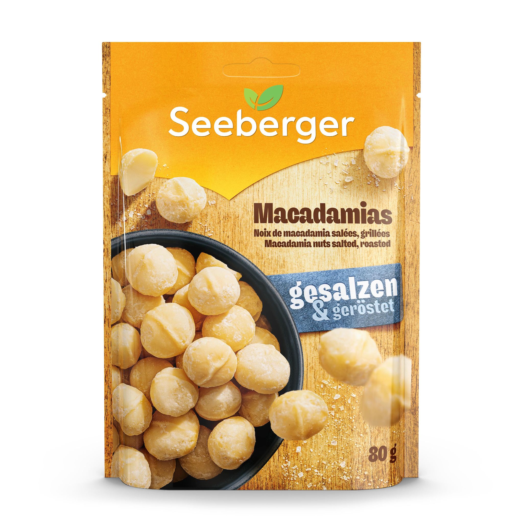 SEEBERGER Noix de macadamia grillées, salées 80g