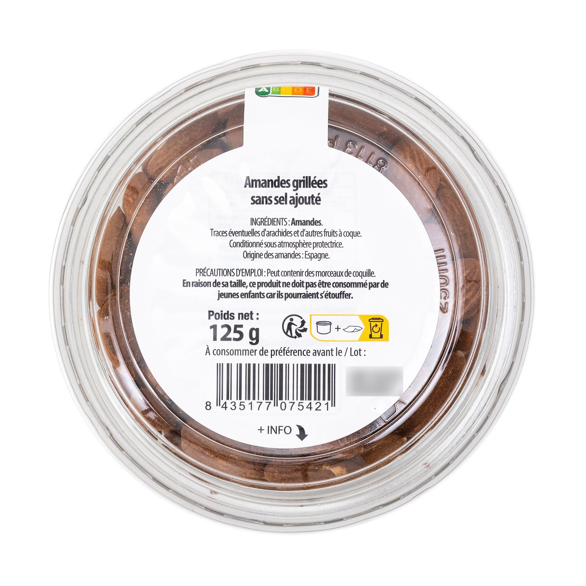 Voir la diapositive 2 : AUCHAN Amandes largueta grillées 125g