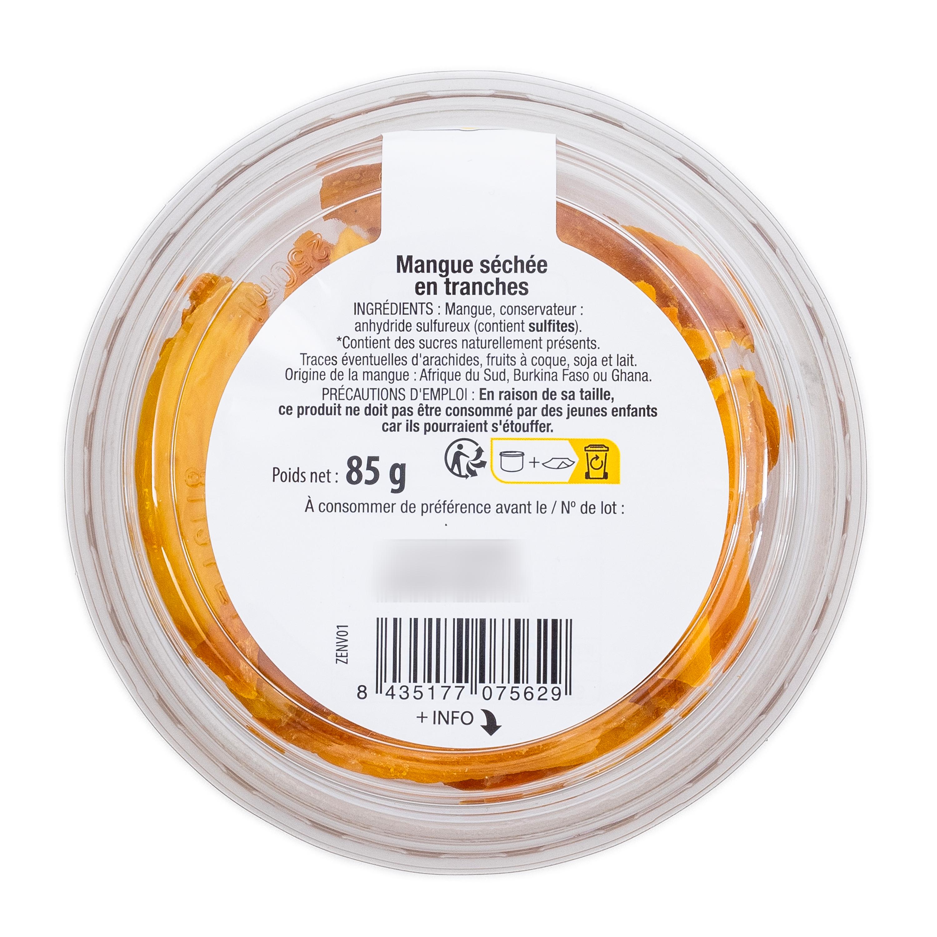 Voir la diapositive 2 : AUCHAN Mangue séchée sans sucres ajoutés 85g