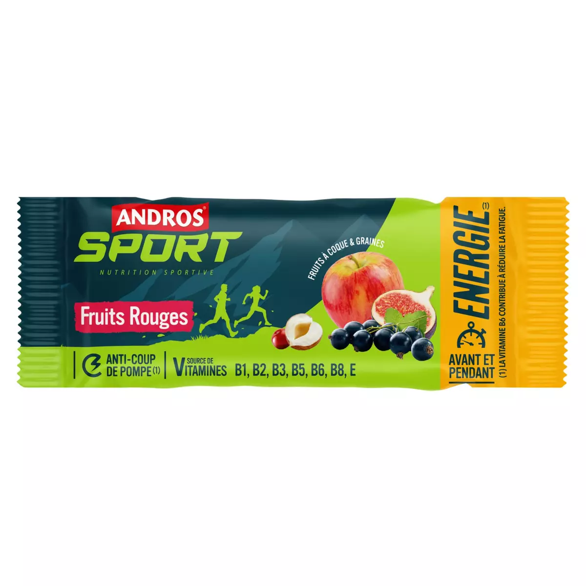 ANDROS Sport Barre énergie de fruits rouges 40g
