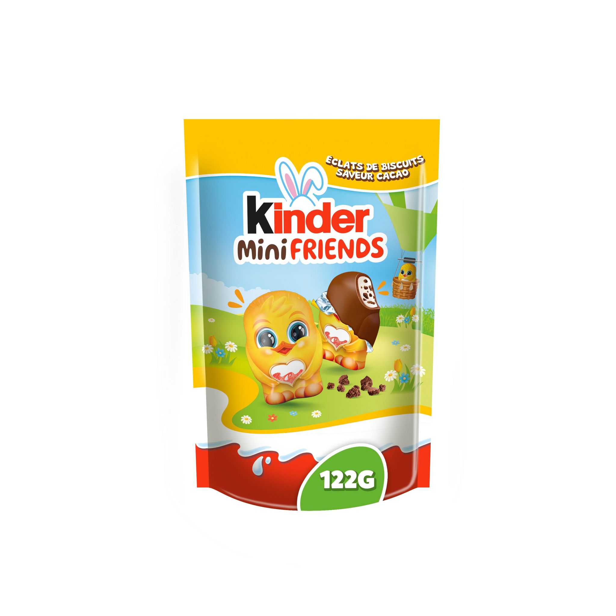 KINDER Bonbons mini friends au chocolat au lait avec fourrage au lait 122g