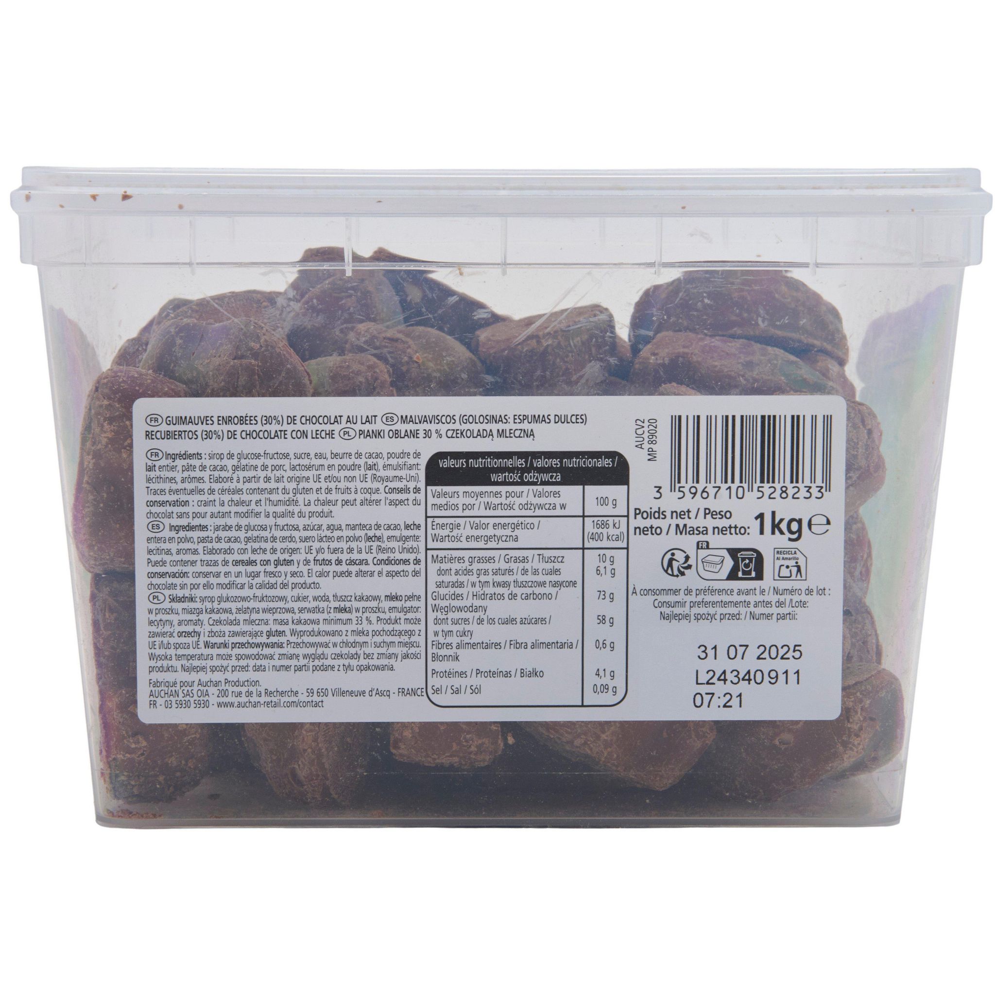 Voir la diapositive 6 : VENDOME Guimauves au chocolat au lait 1kg