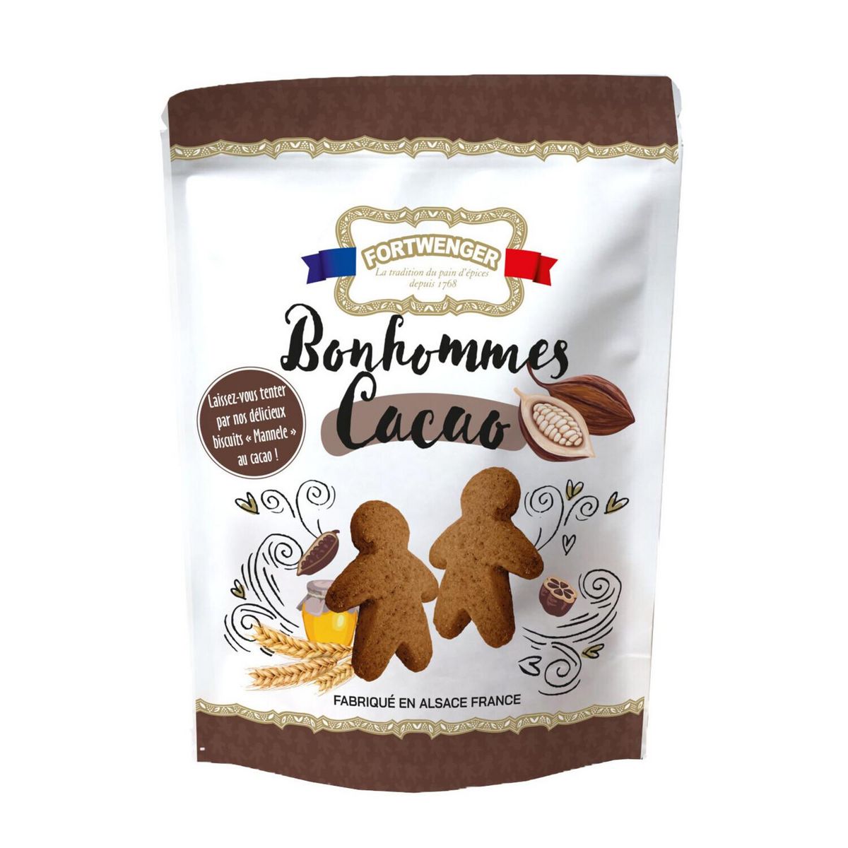 FORTWENGER Bonhomme cacao en sachet 150g