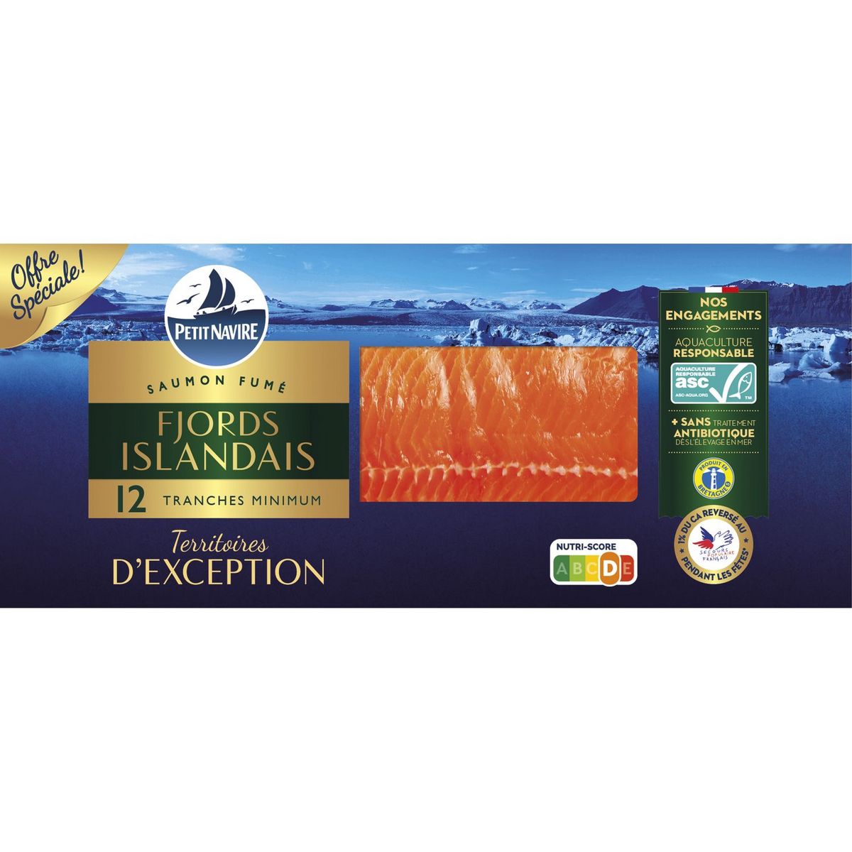 PETIT NAVIRE Saumon fumé Islandais 12 tranches 350g