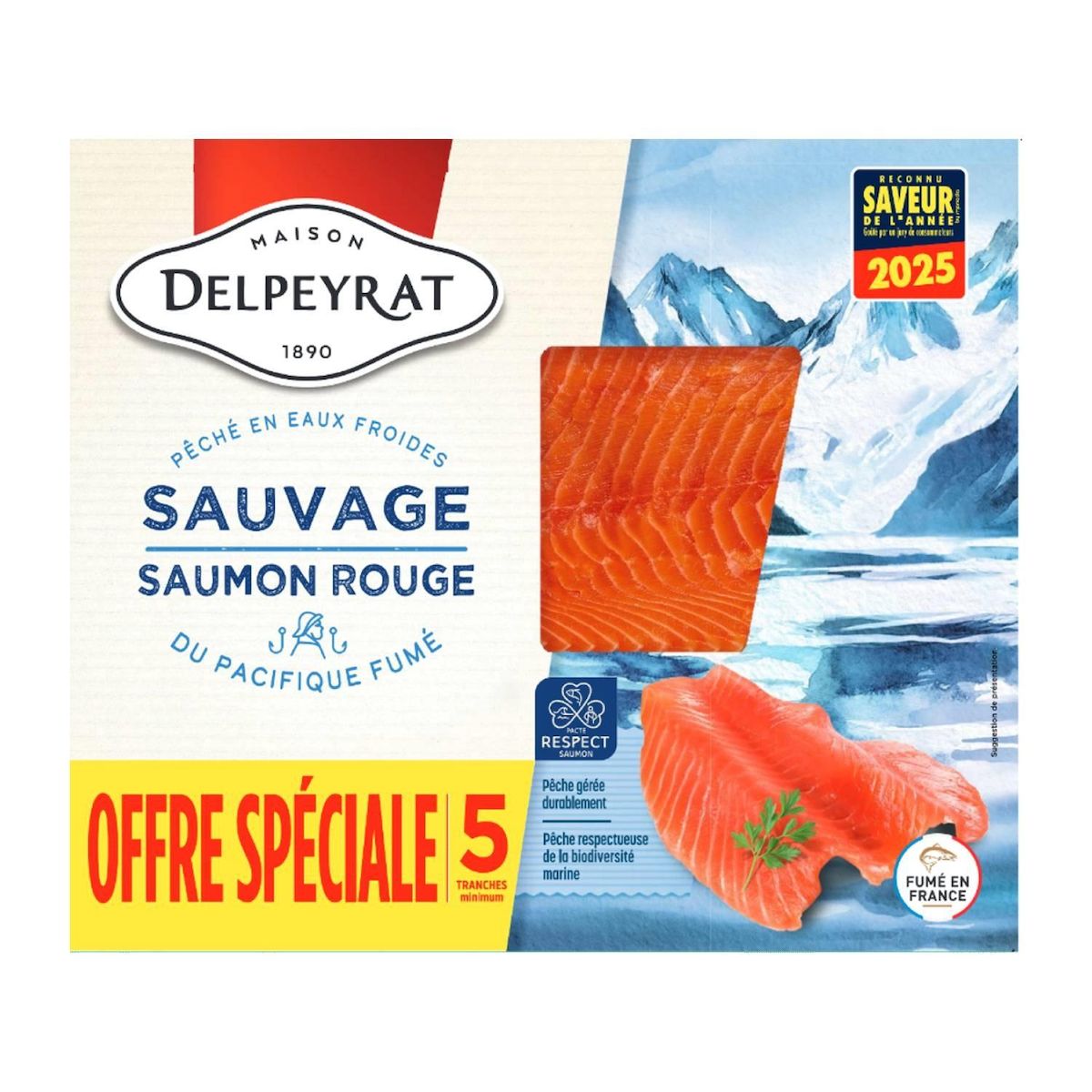 DELPEYRAT Saumon fumé sauvage 5 tranches 140g