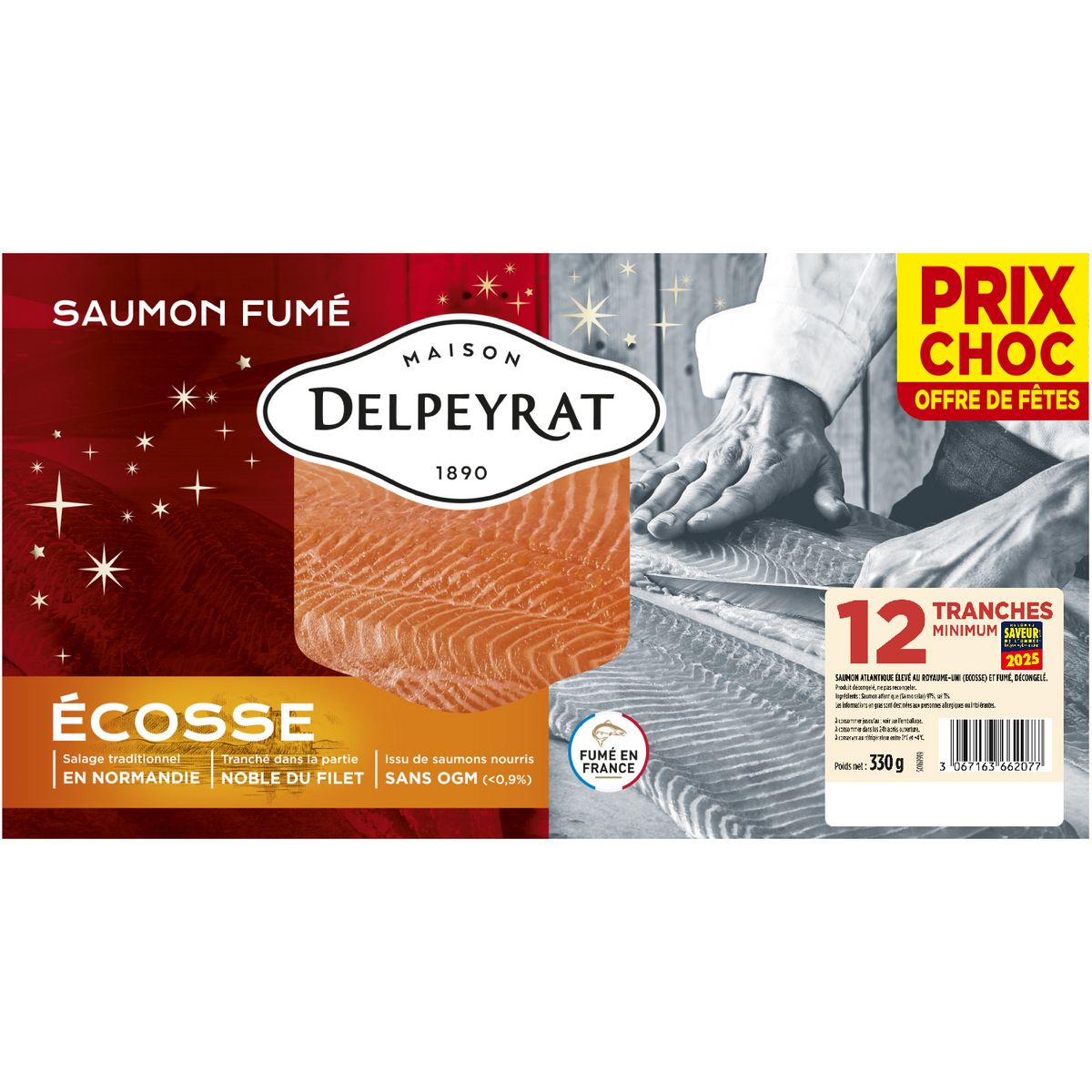 DELPEYRAT Saumon fumé D'Écosse 12 tranches 330g