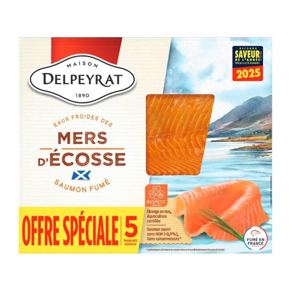 DELPEYRAT Saumon fumé Écosse 5 tranches 145g