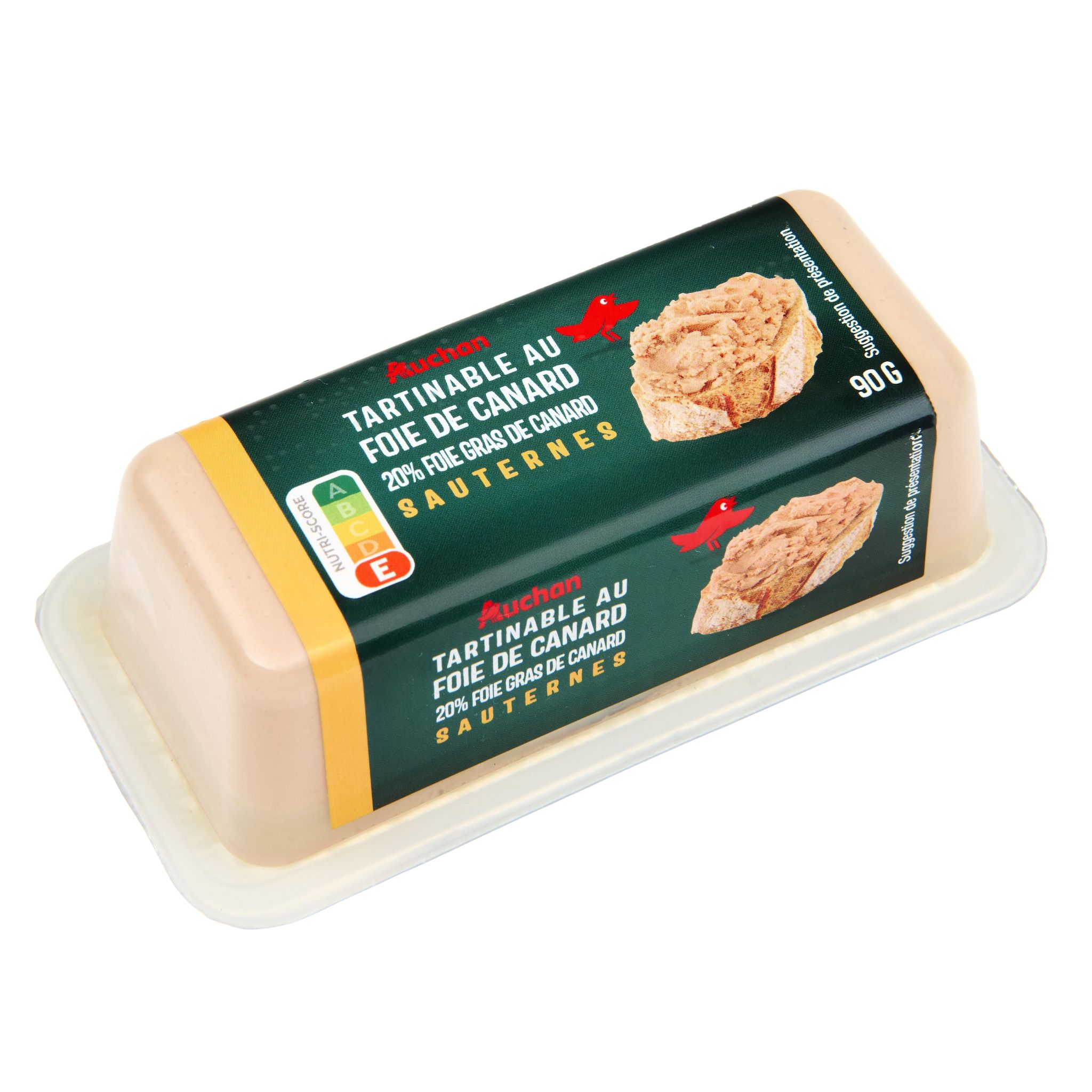 Voir la diapositive 2 : AUCHAN Tartinable de foie de canard Sauternes 20% 2-4 parts 90g