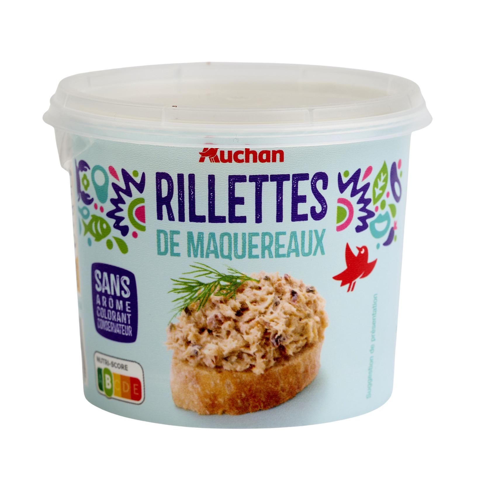 Voir la diapositive 3 : AUCHAN Rillettes de maquereaux 150g