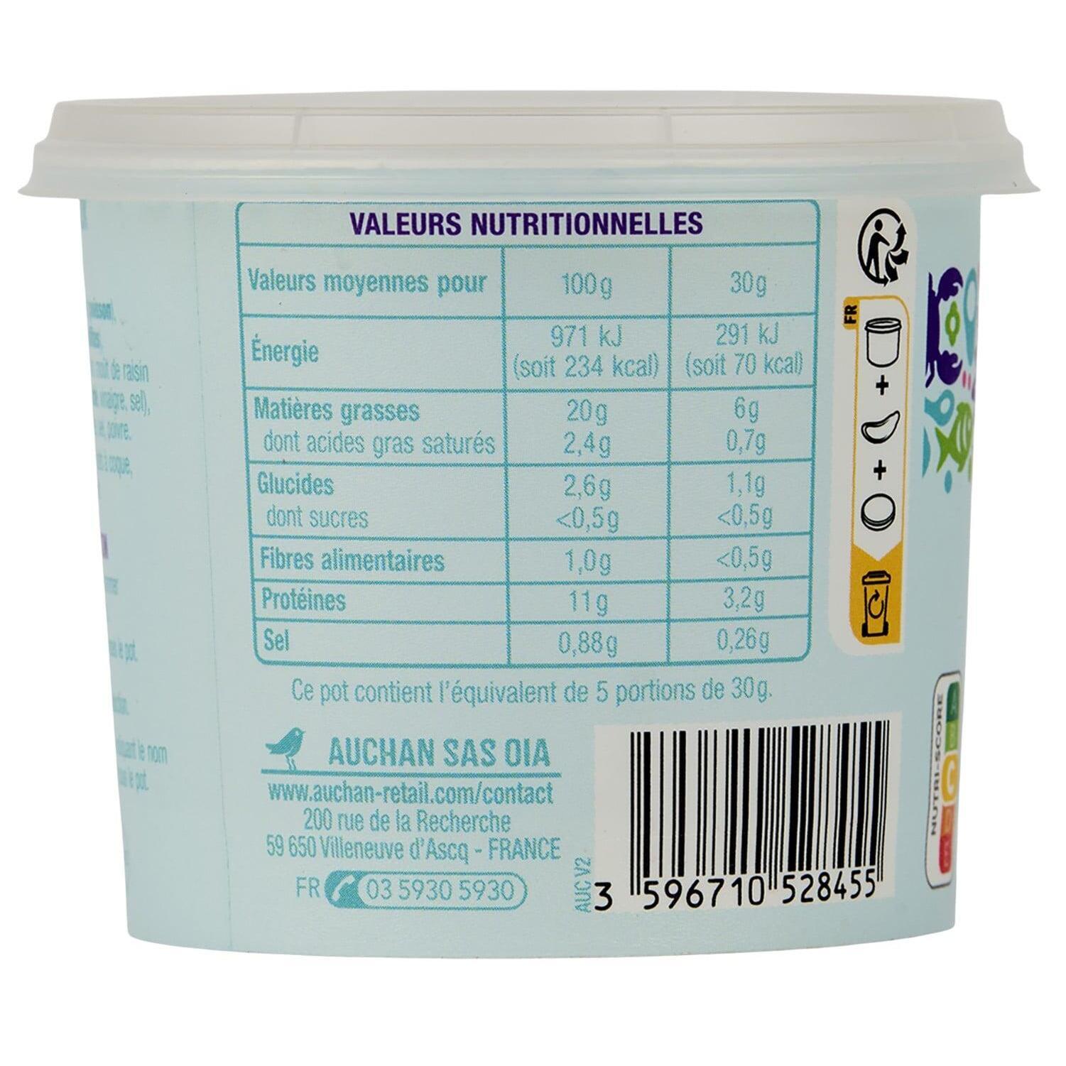 Voir la diapositive 6 : AUCHAN Rillettes de maquereaux 150g