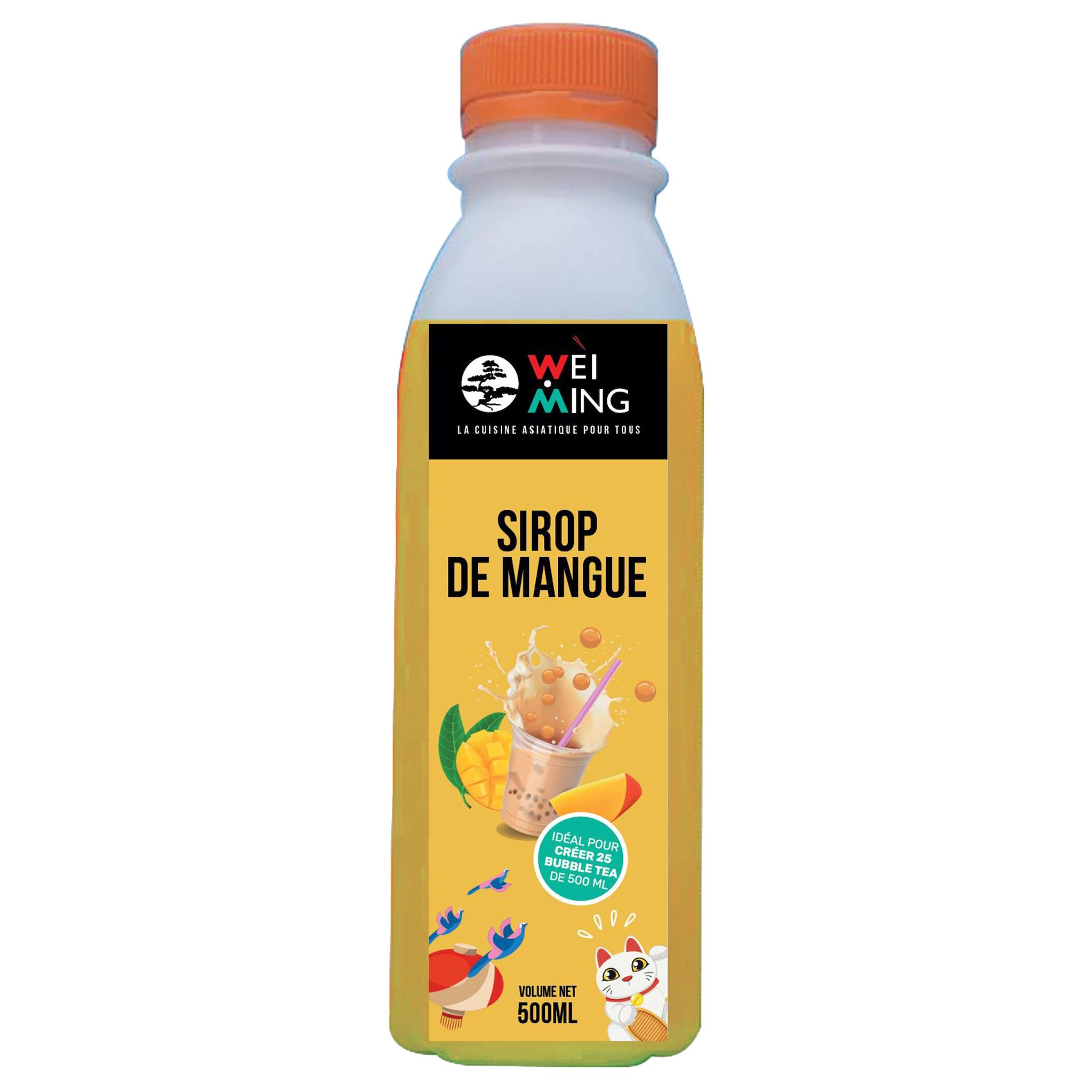 Voir la diapositive 2 : WEI MING Sirop de mangue avec pulpe idéal pour Bubble Tea 50cl