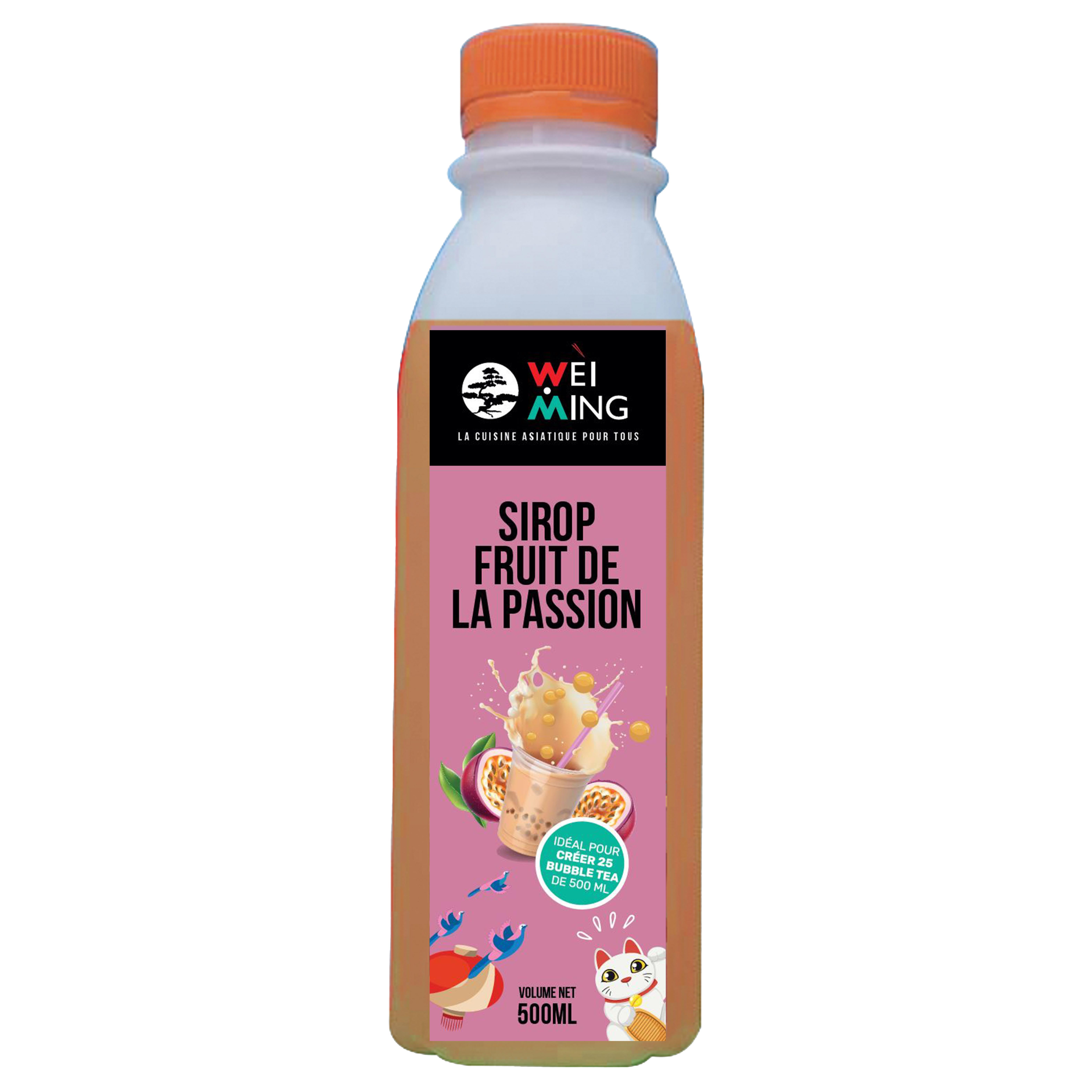 Voir la diapositive 2 : WEI MING Sirop de fruit de la passion pour Bubble Tea 50cl
