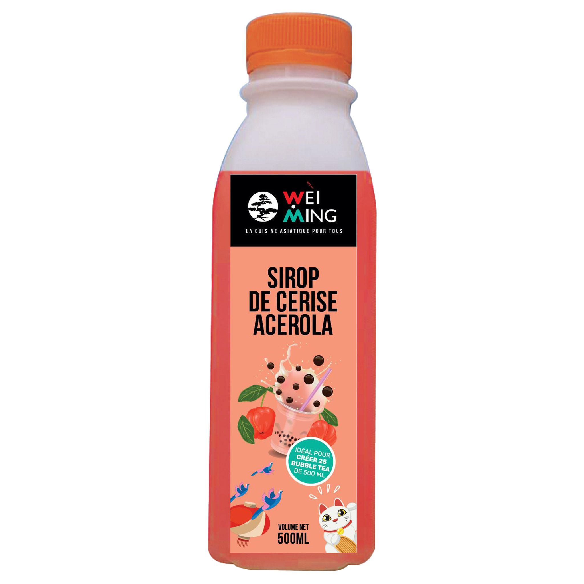 Voir la diapositive 2 : WEI MING Sirop de cerise Acerola pour Bubble Tea 50cl