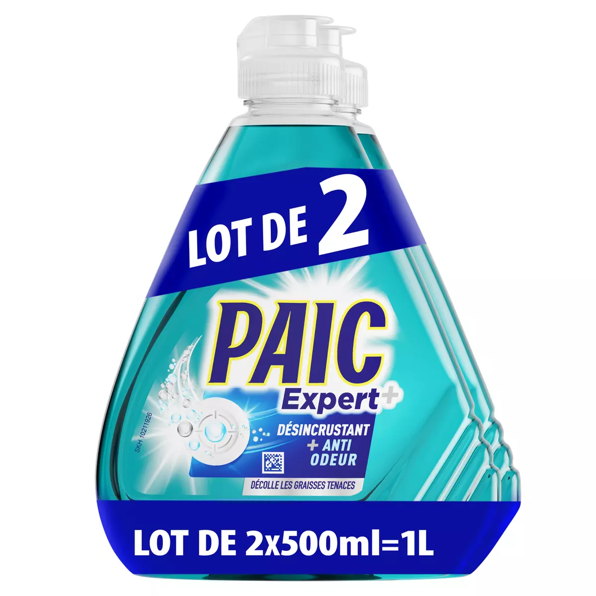 PAIC Expert liquide vaisselle désincrustant anti-odeur 2x500ml