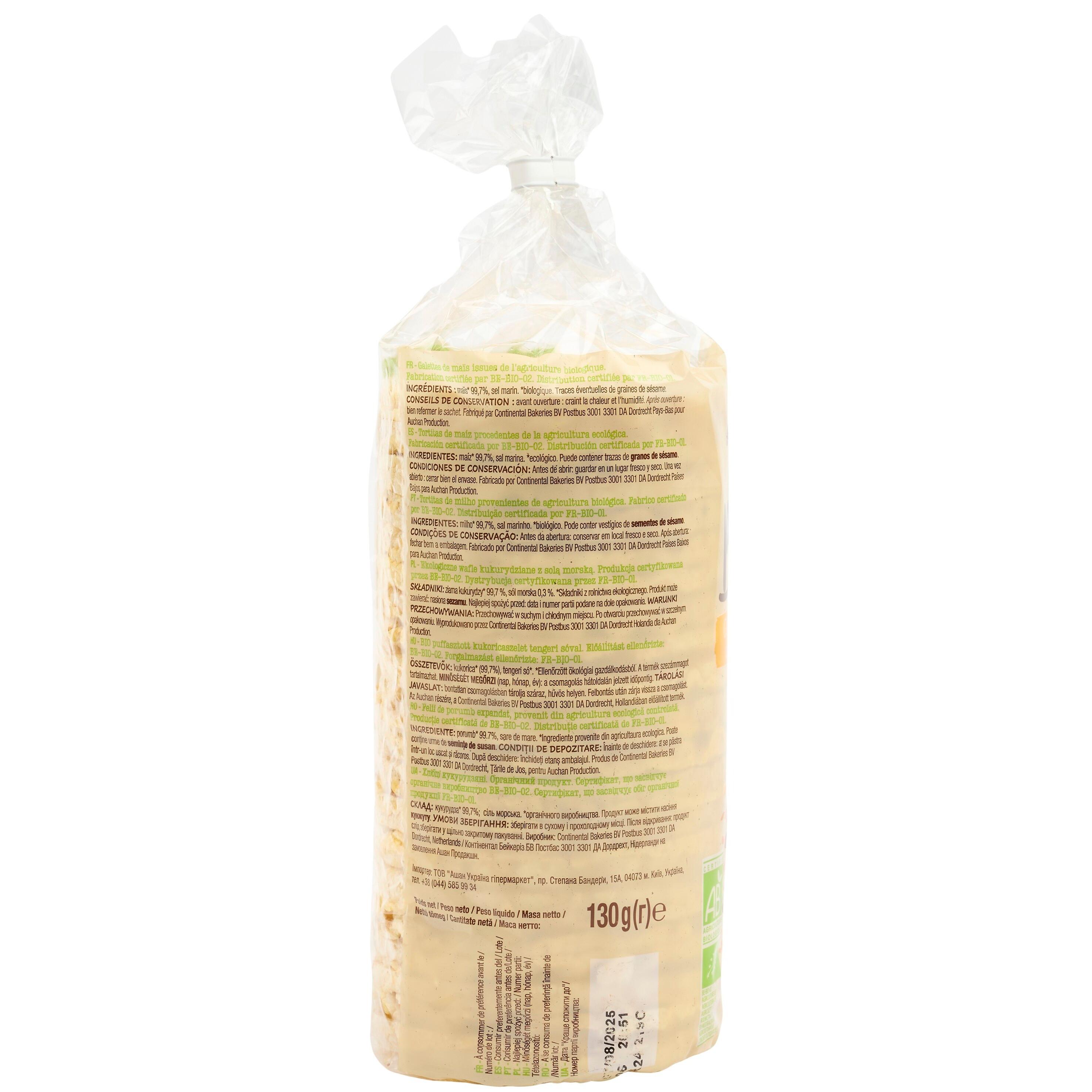 Voir la diapositive 2 : AUCHAN BIO Galettes de maïs 19 galettes 130g